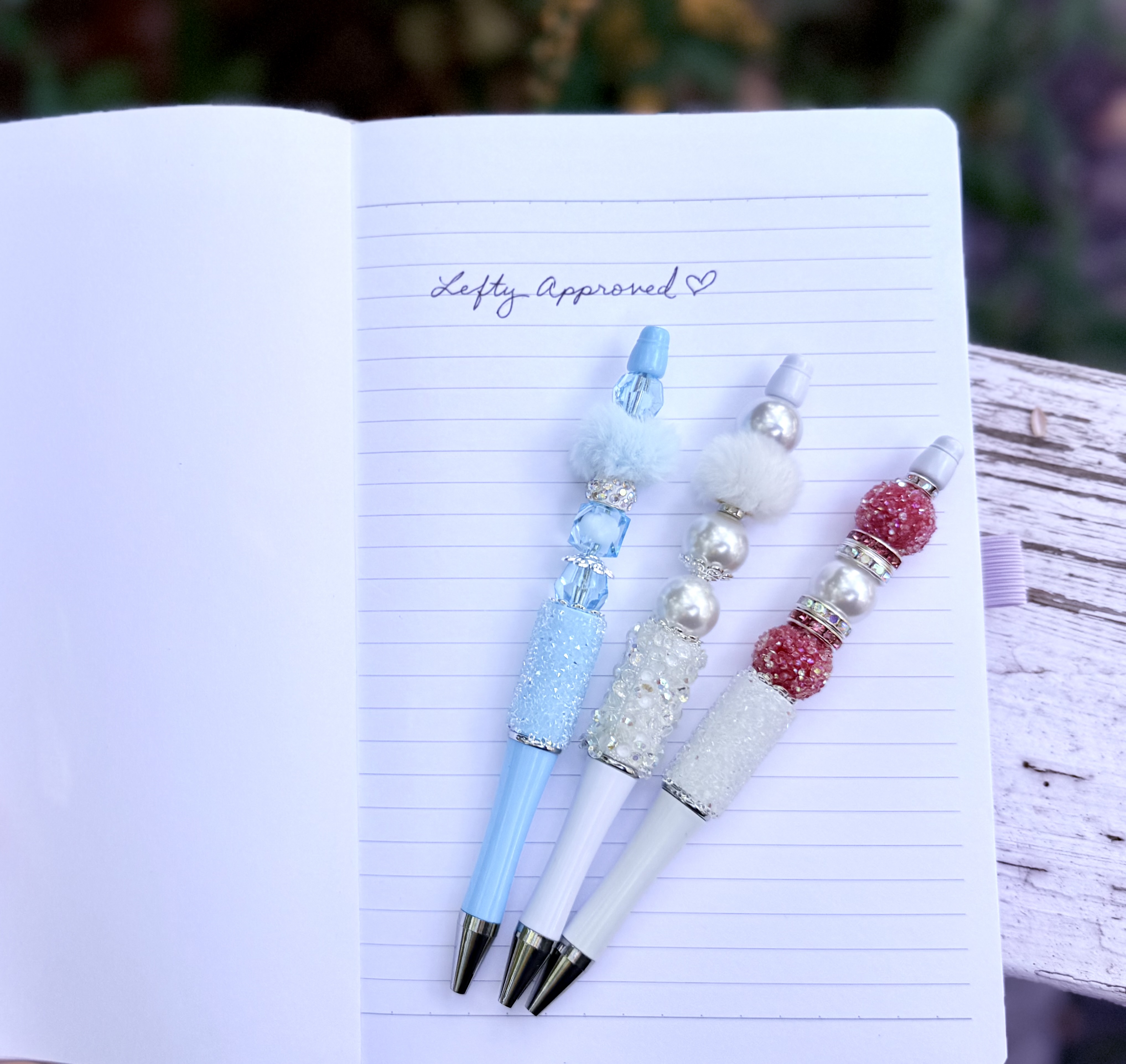Winter Vibes Beaded Pen Set – Snowy, Candy Cane & Icy Winter