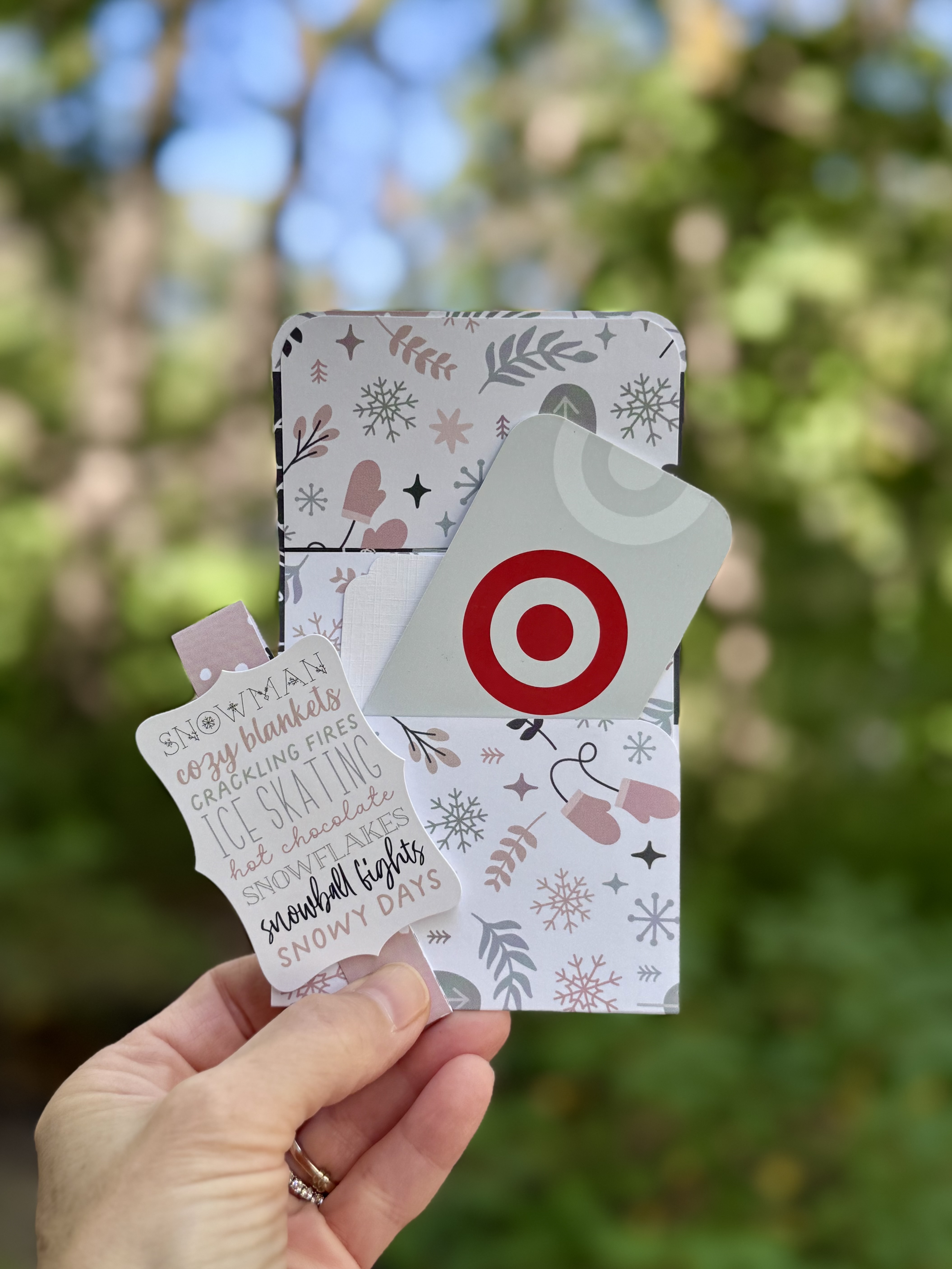 Cozy Winter Handmade Gift Card Holder – Holiday Card with Ornament Option