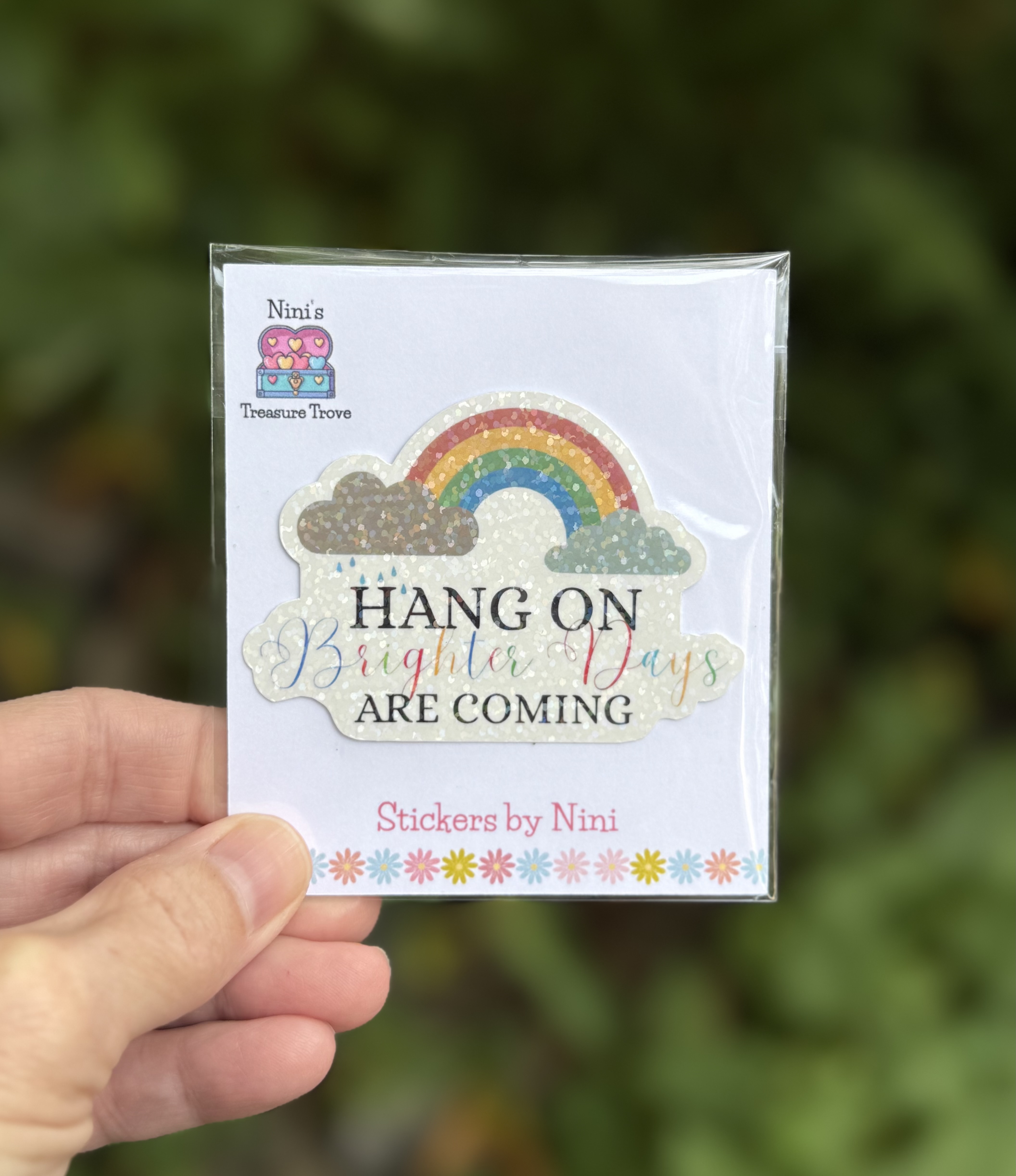 Hang On Brighter Days Are Coming Vinyl Sticker – Mental Health Awareness Decal