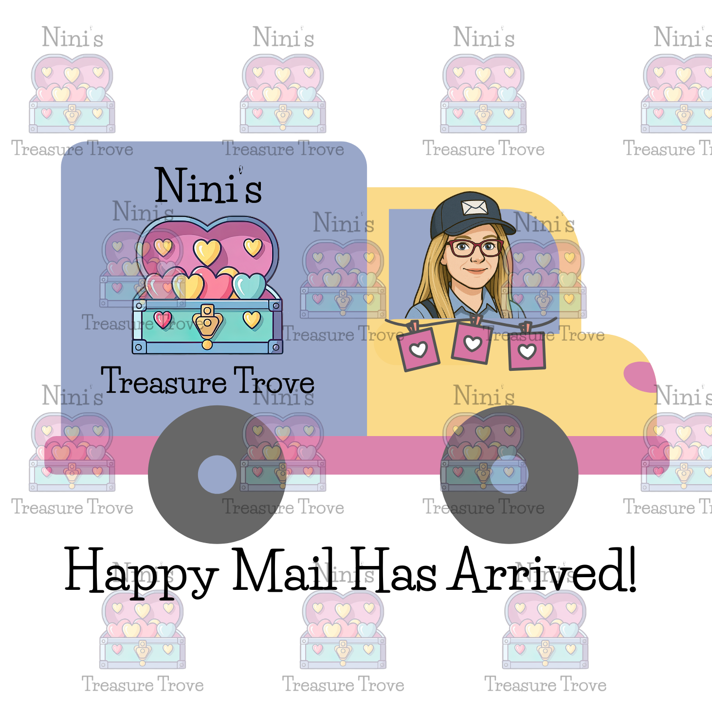 Happy Mail Sticker Design | Custom Character & Logo Artwork (Stickers Sold Separately)