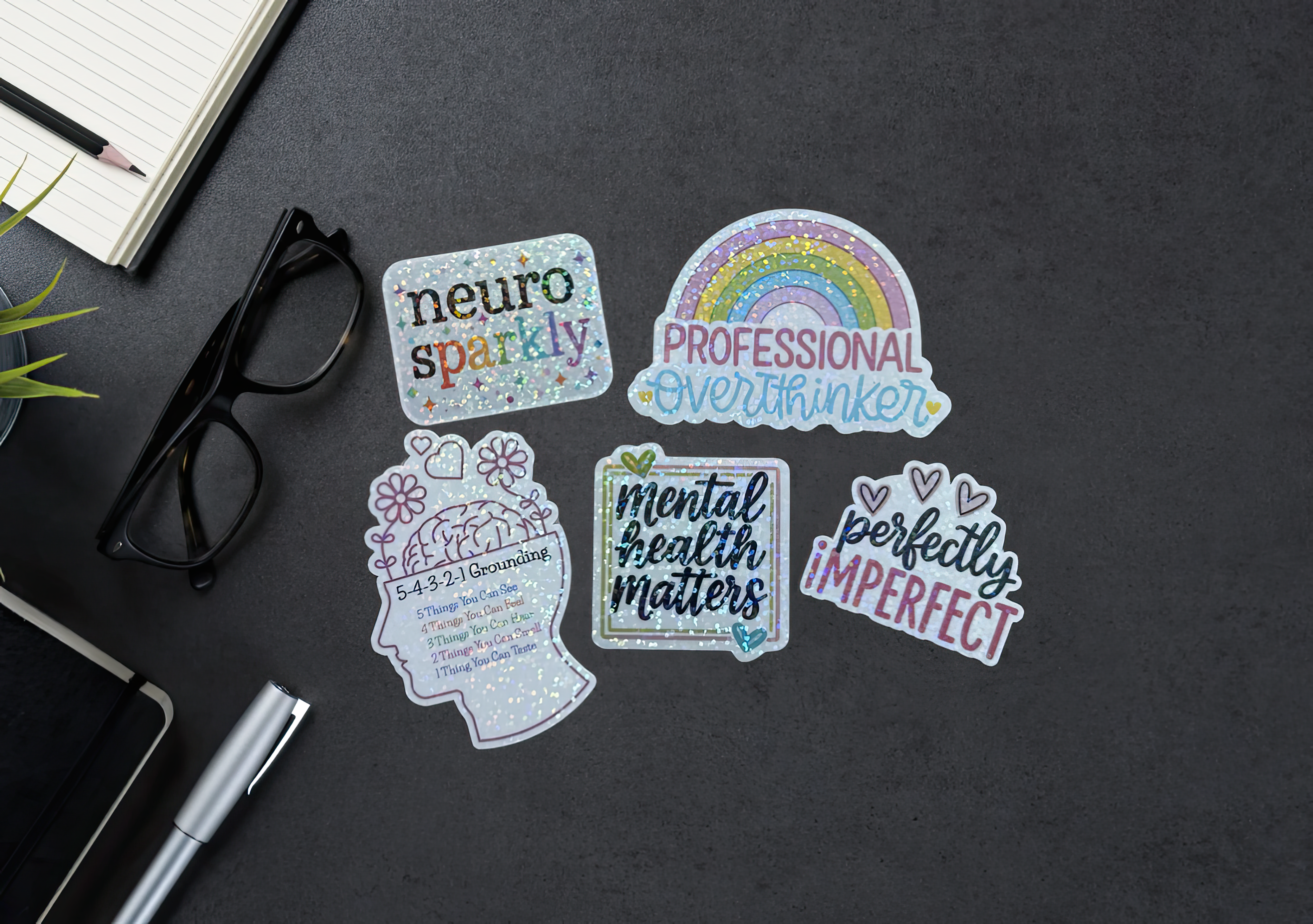 Neurodivergent Sticker Collection – Set of 5 Laminated Vinyl Stickers
