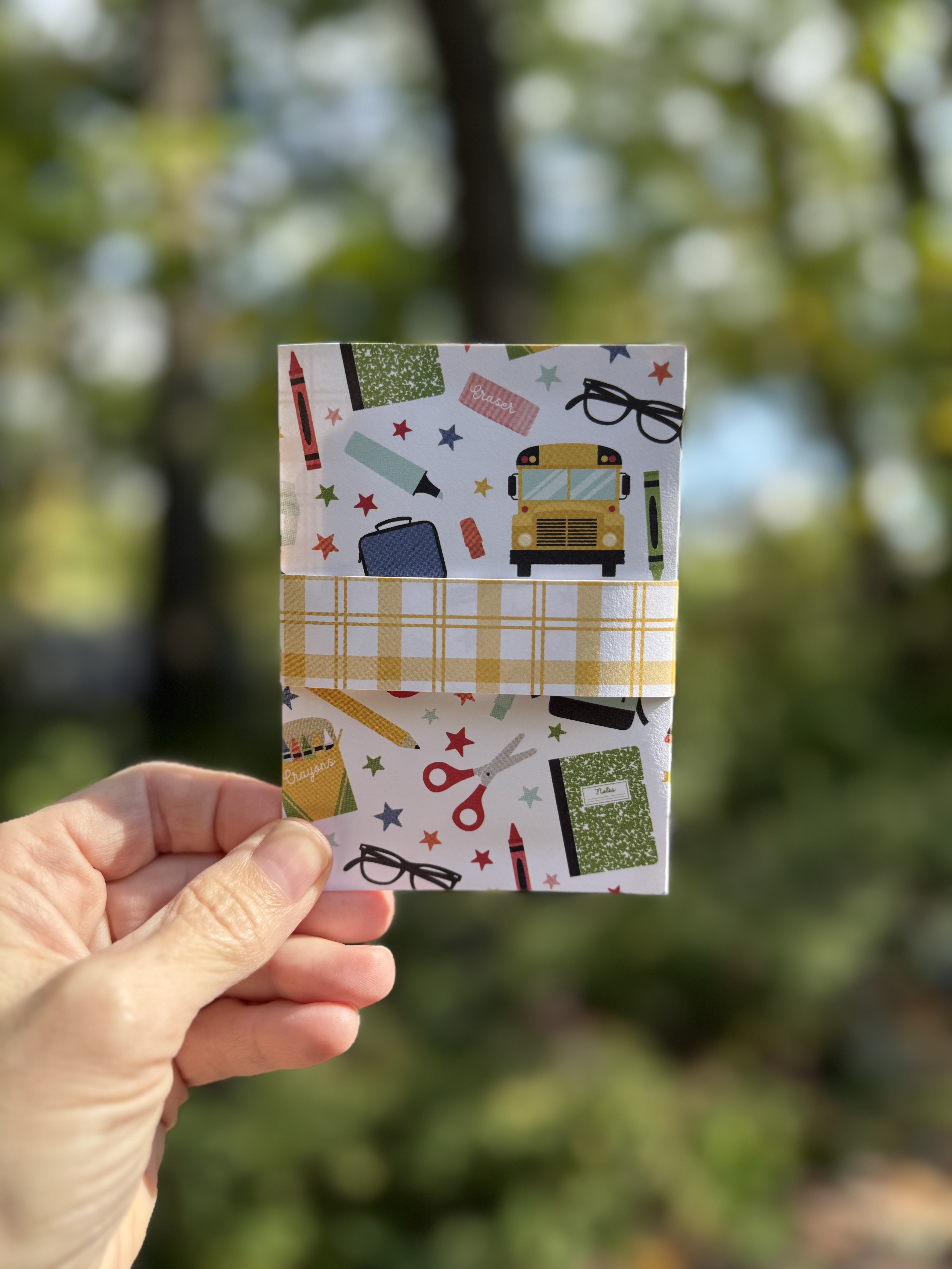 Handmade Teacher Appreciation Card with Gift Card Pocket | Best Teacher Ever | Small Thank You Card with Envelope