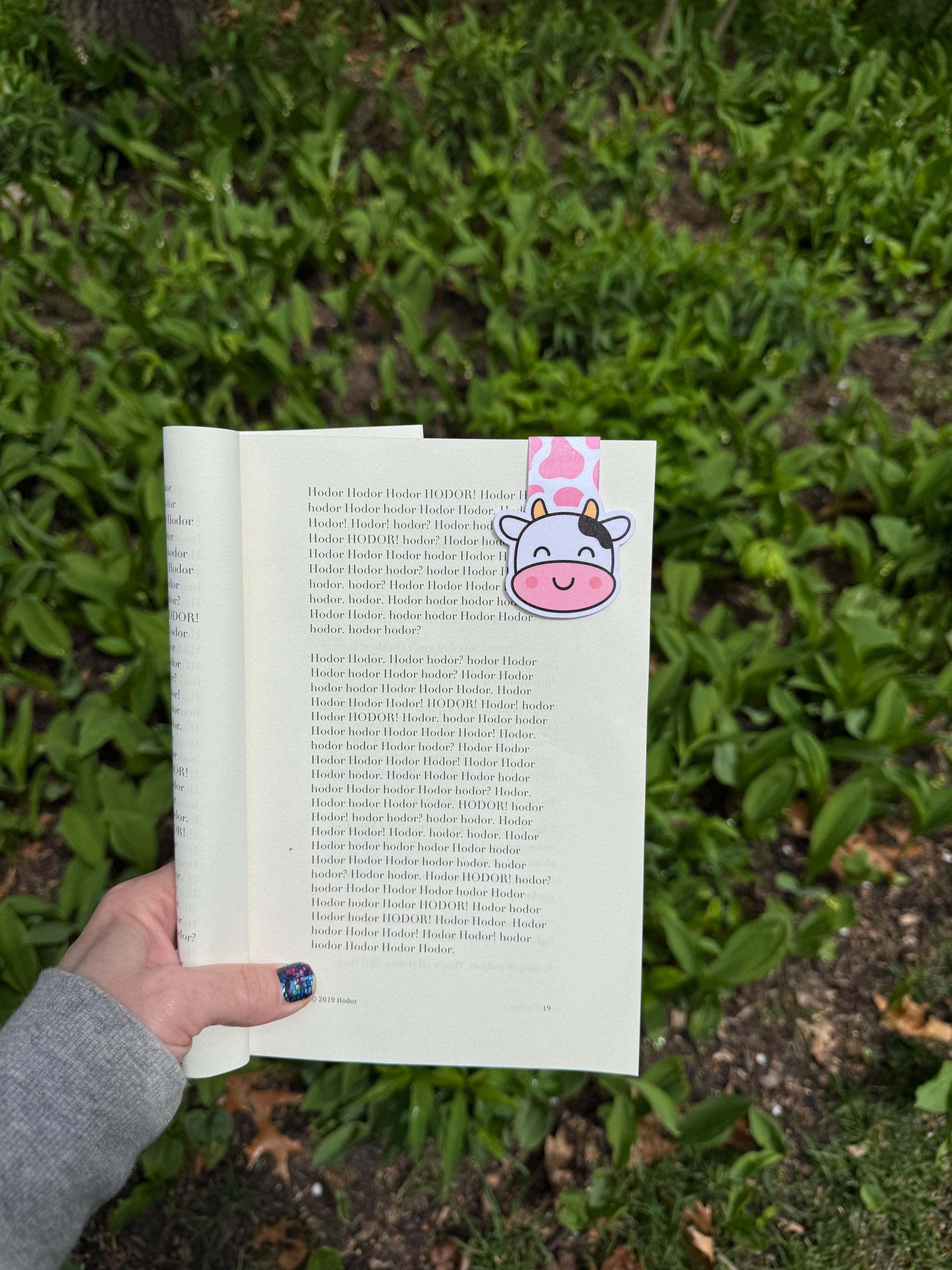 Cow Beaded Pen & Matching Bookmark Gift Set