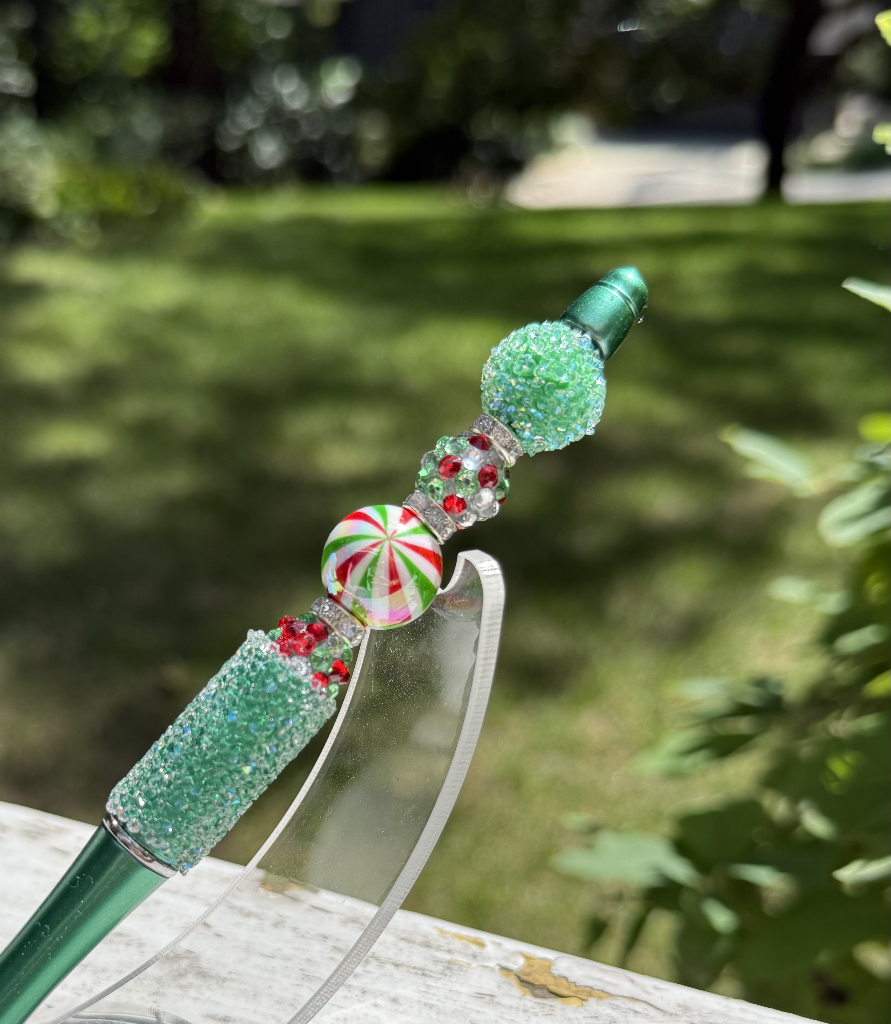 Festive Holiday Beaded Pen with Specialty Beads