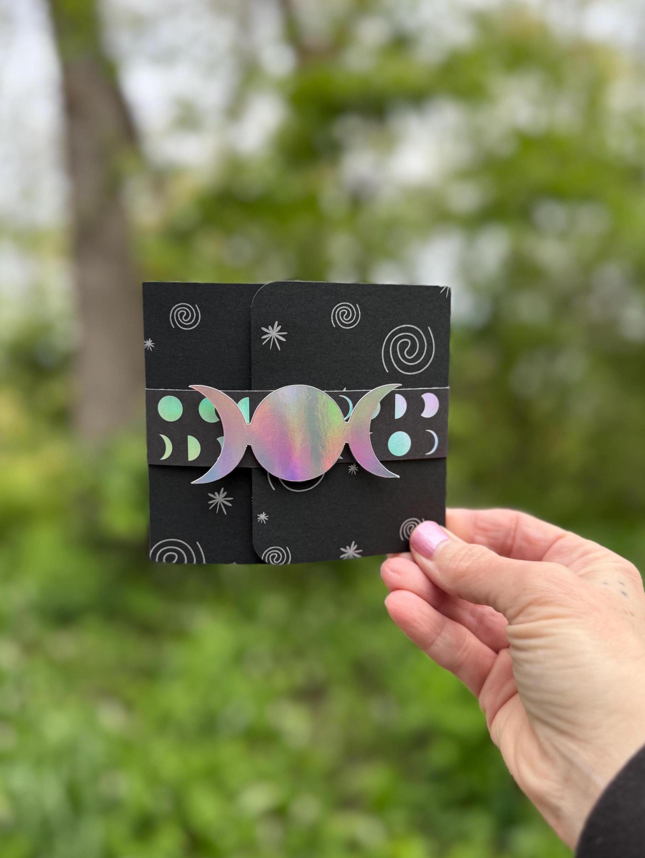 Triple Moon Phase All Occasion Gift Card Holder with Pop-Up Gift Bag