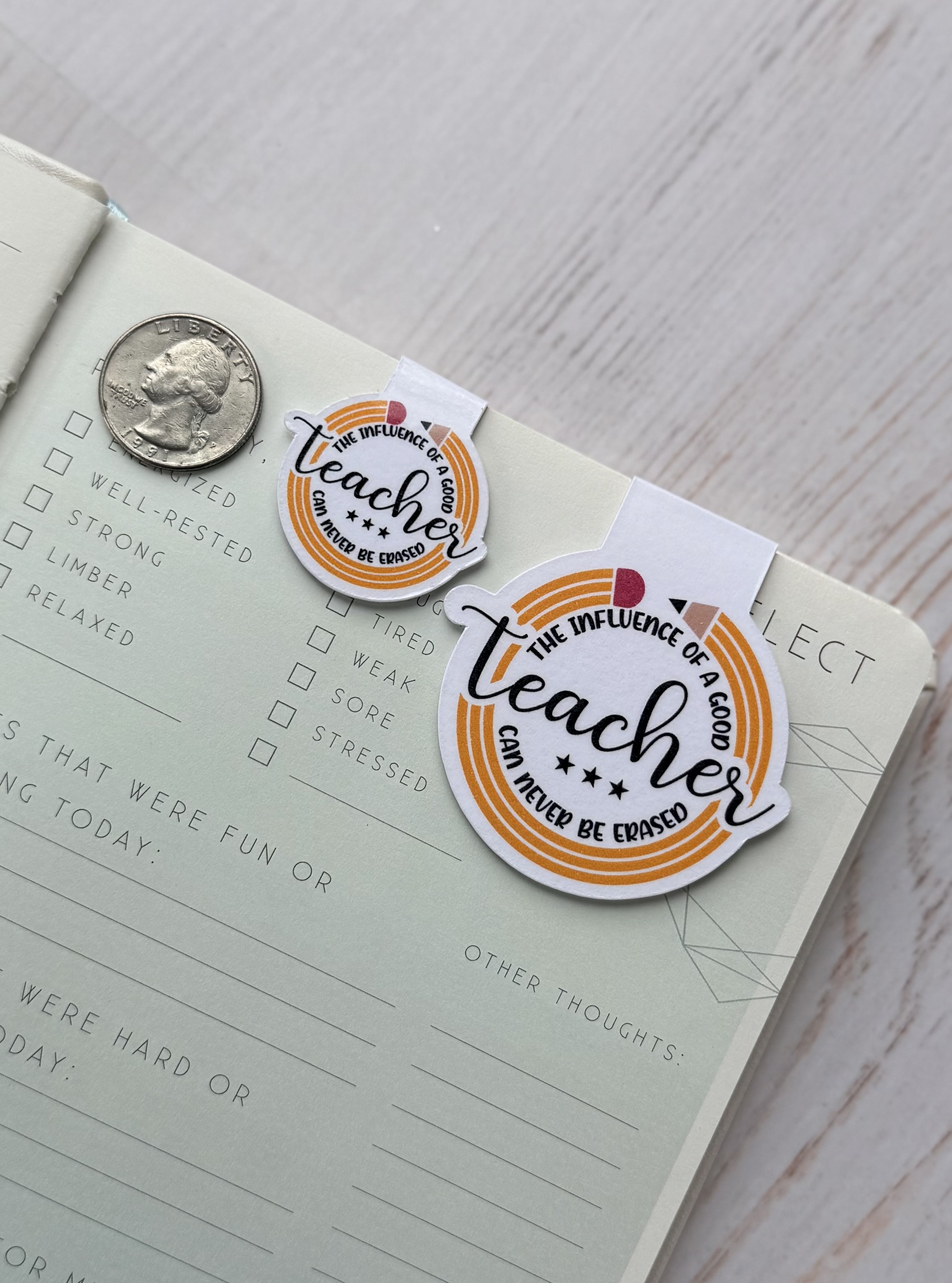 Teacher Appreciation Magnetic Bookmarks