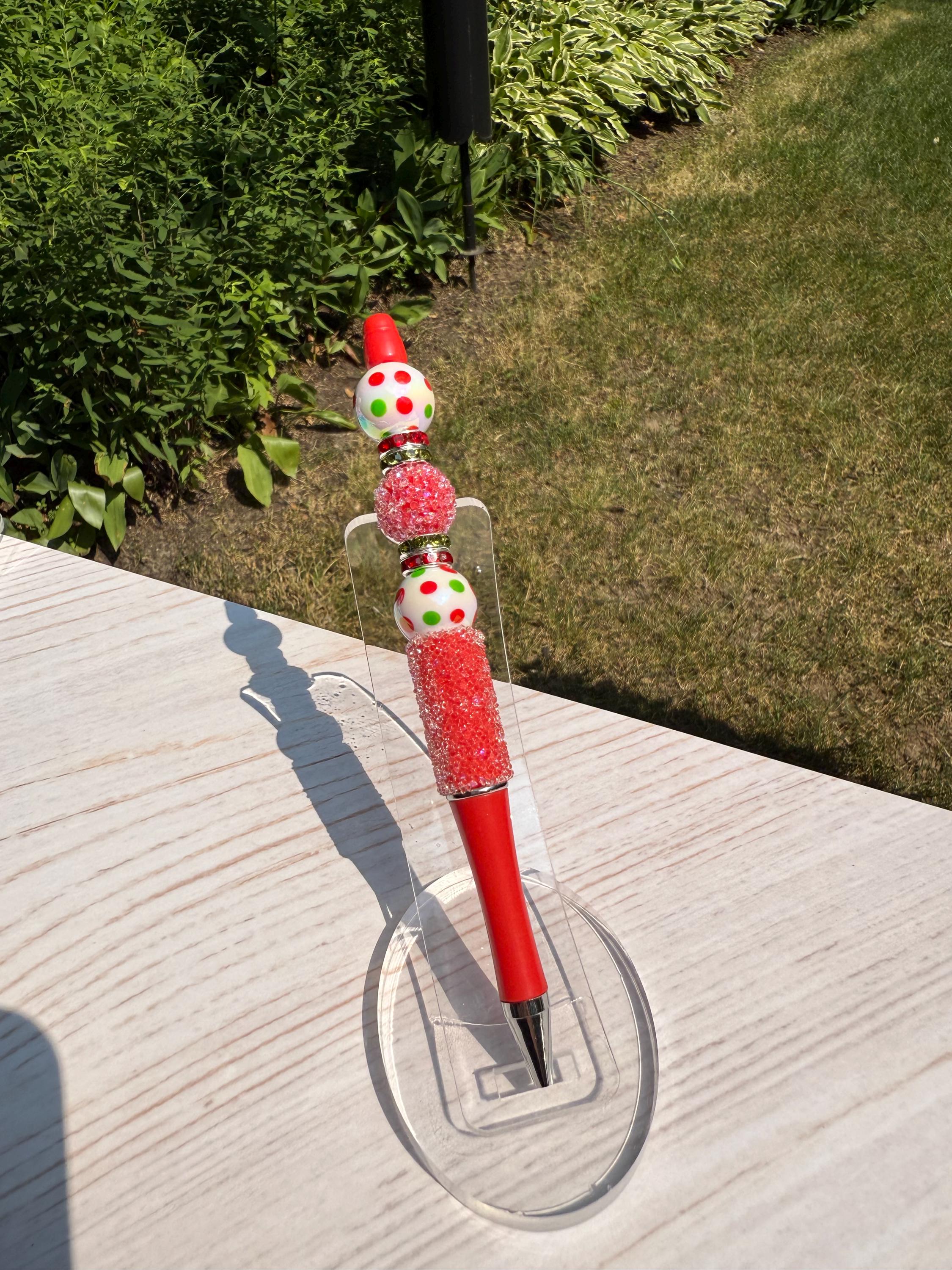 Festive Holiday Beaded Pen with Specialty Beads