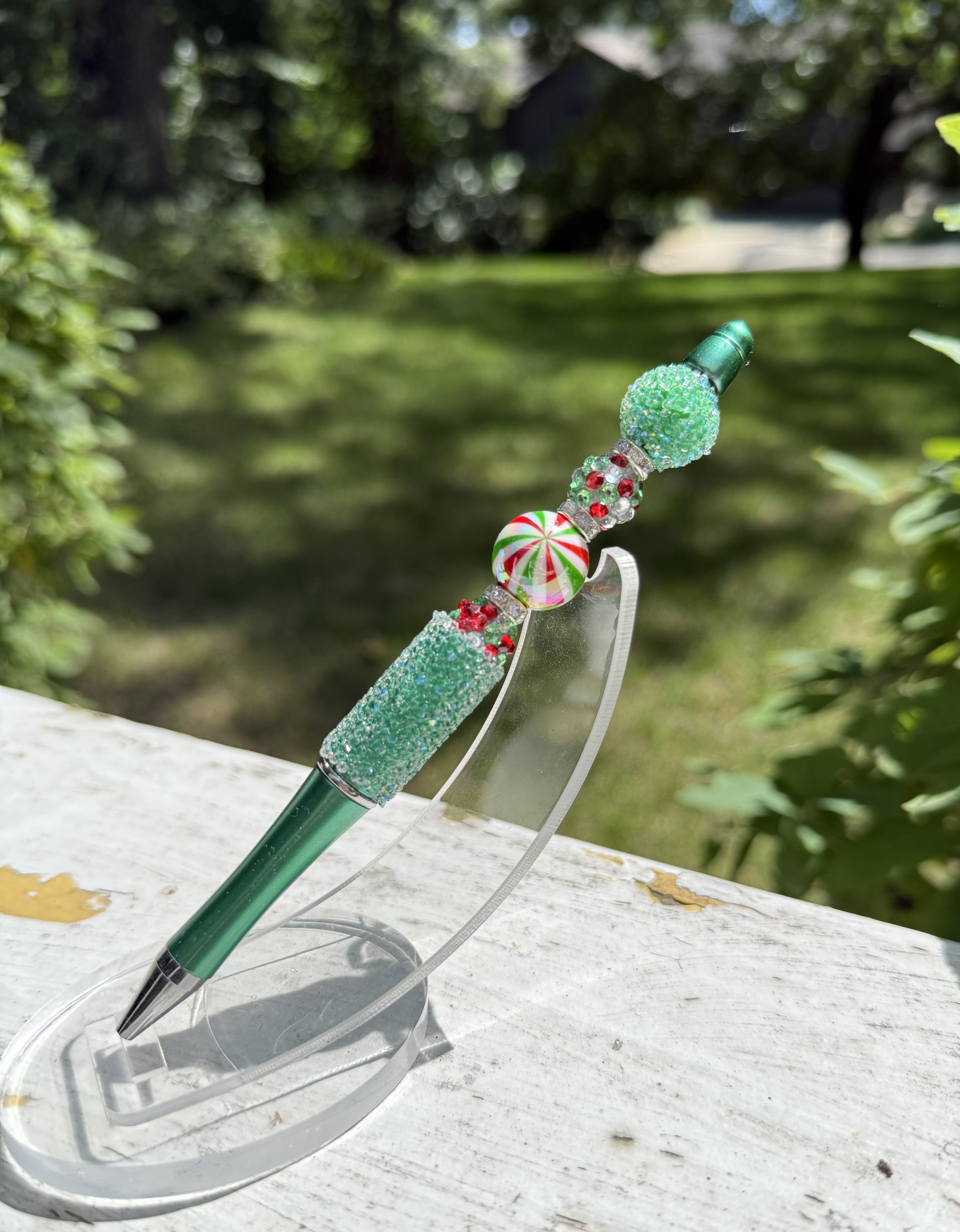 Festive Holiday Beaded Pen with Specialty Beads