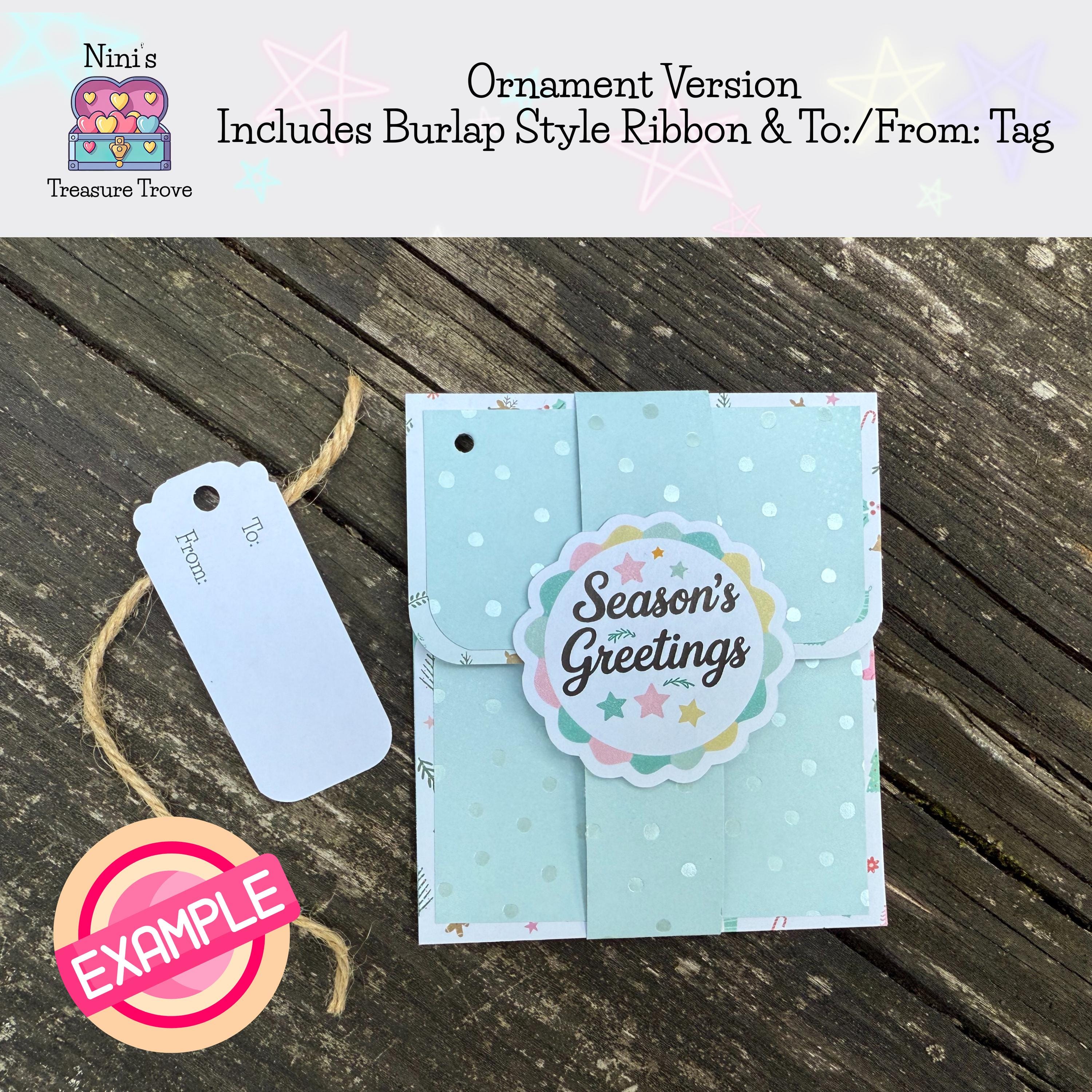 Let It Snow Gift Card Holder – Handmade Holiday Card with Ornament Option