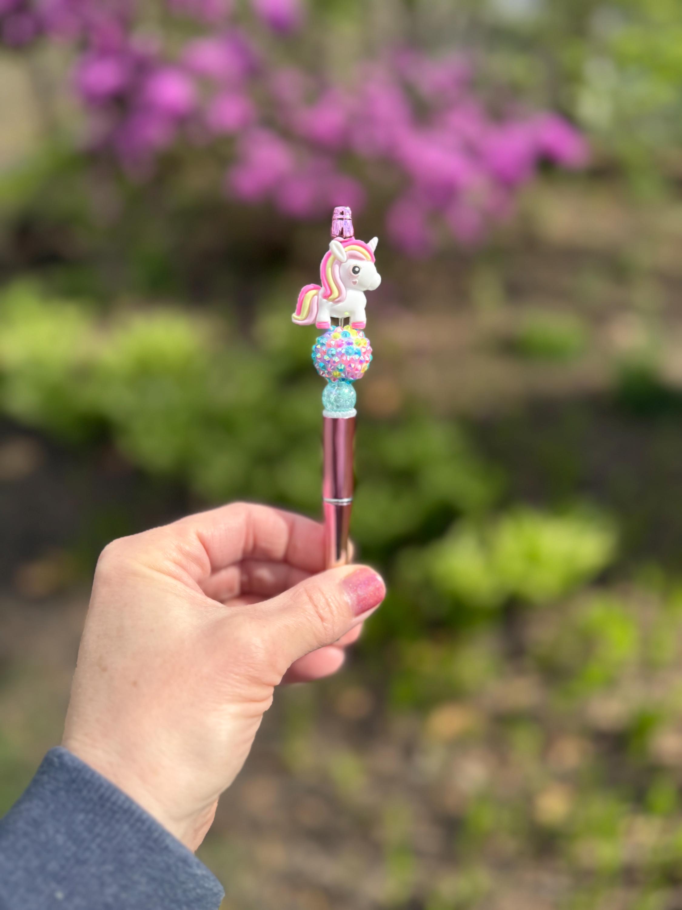 Unicorn Beaded Pen & Matching Bookmark Gift Set