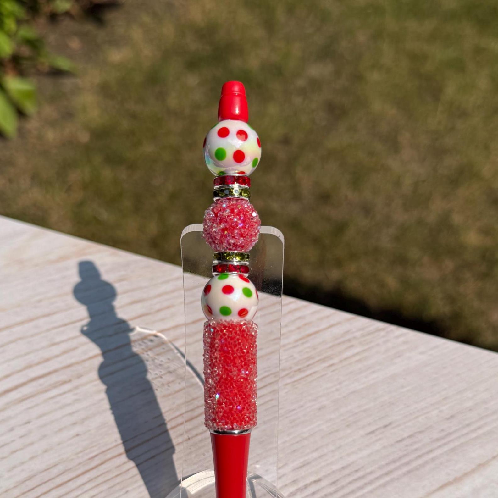 Festive Holiday Beaded Pen with Specialty Beads