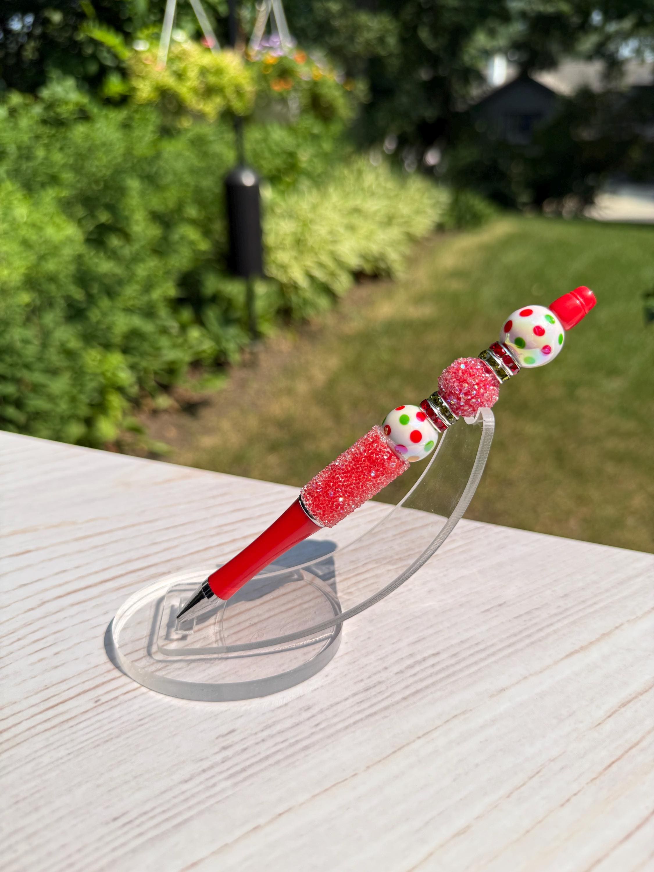 Festive Holiday Beaded Pen with Specialty Beads