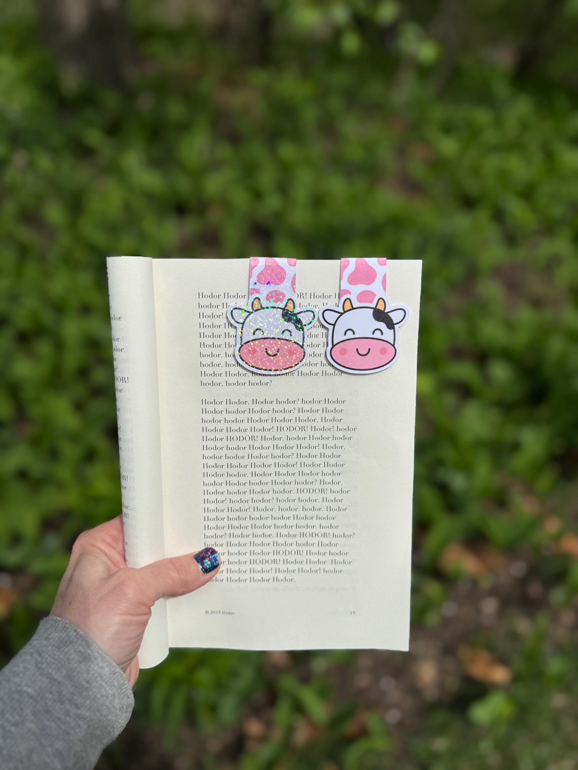 Cow Beaded Pen & Matching Bookmark Gift Set