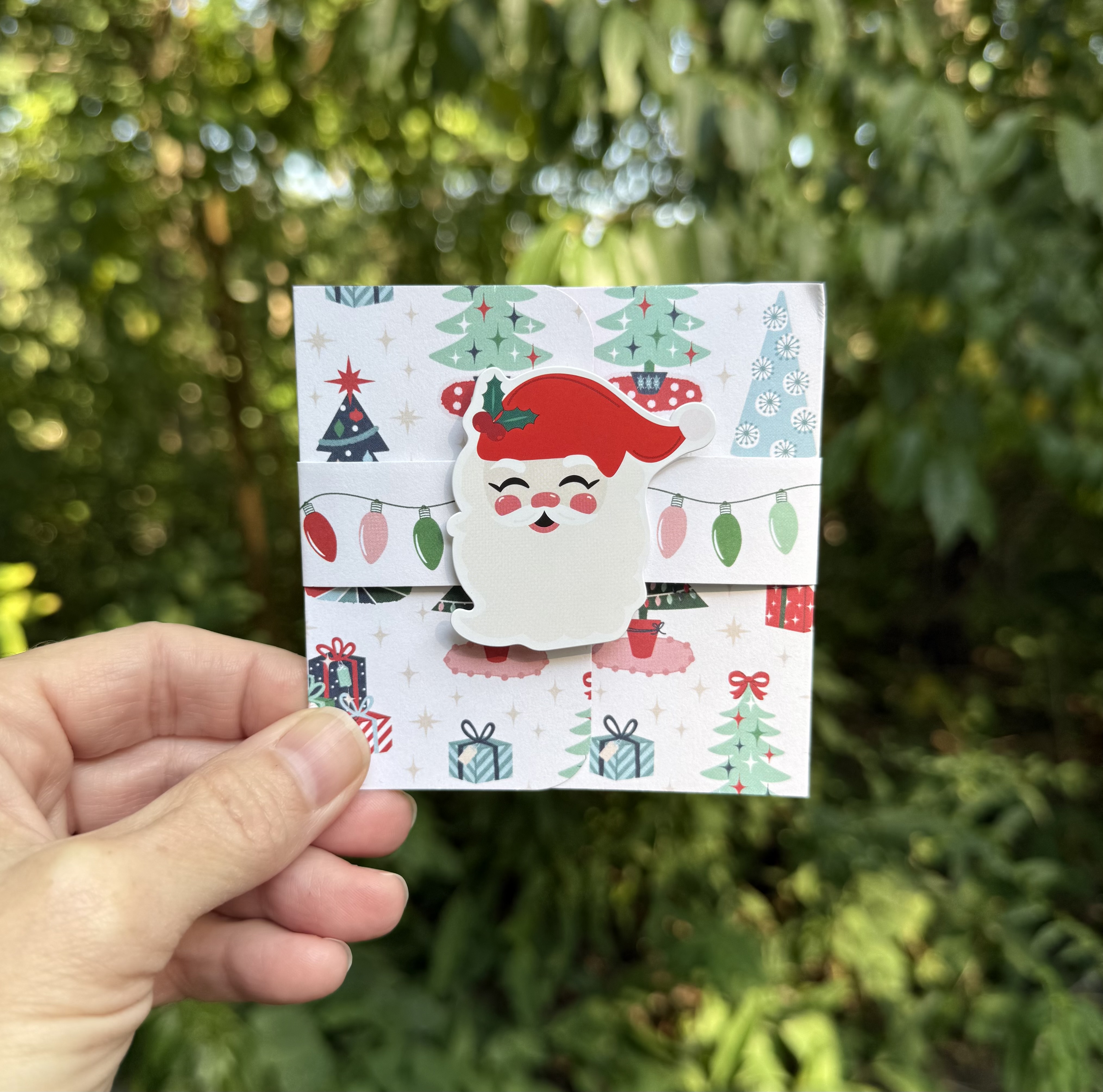 Retro Handmade Christmas Gift Card Holders- With or Without Ornament Hanger