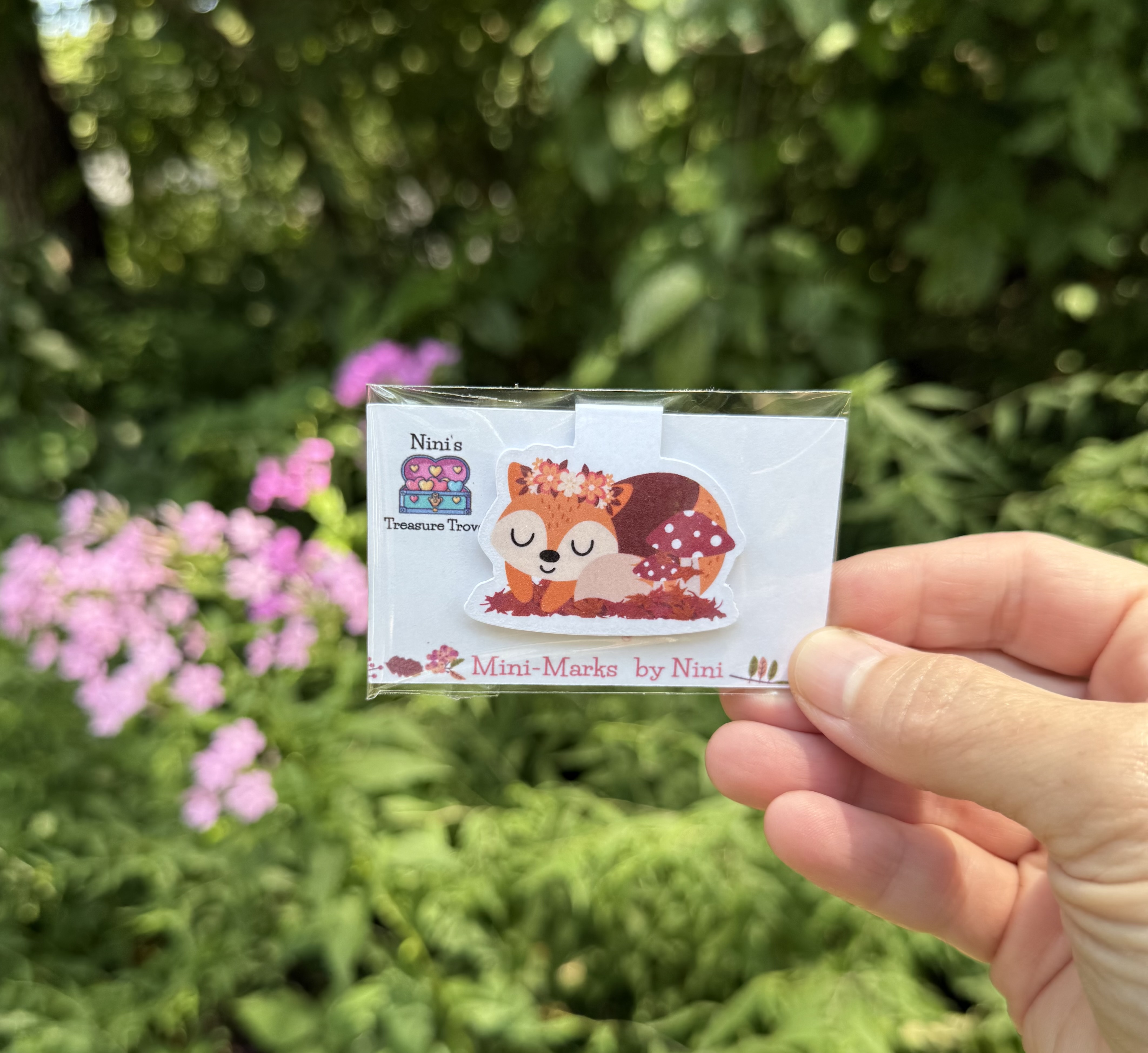 Mini-Marks™ Fall Fox Magnetic Bookmark 