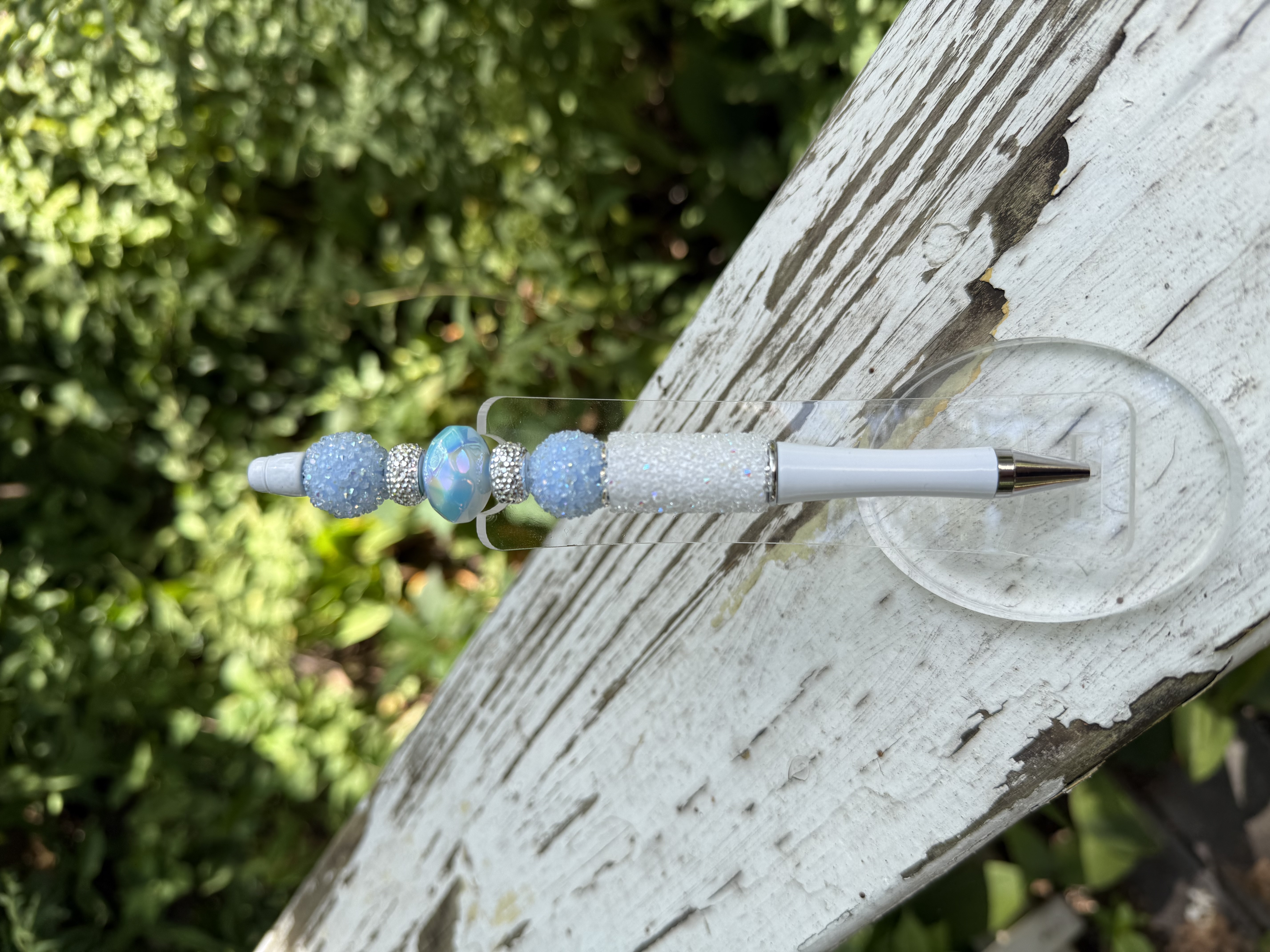 Sparkly Sugar Bead Pen with Statement Bead & Rhinestone Accents