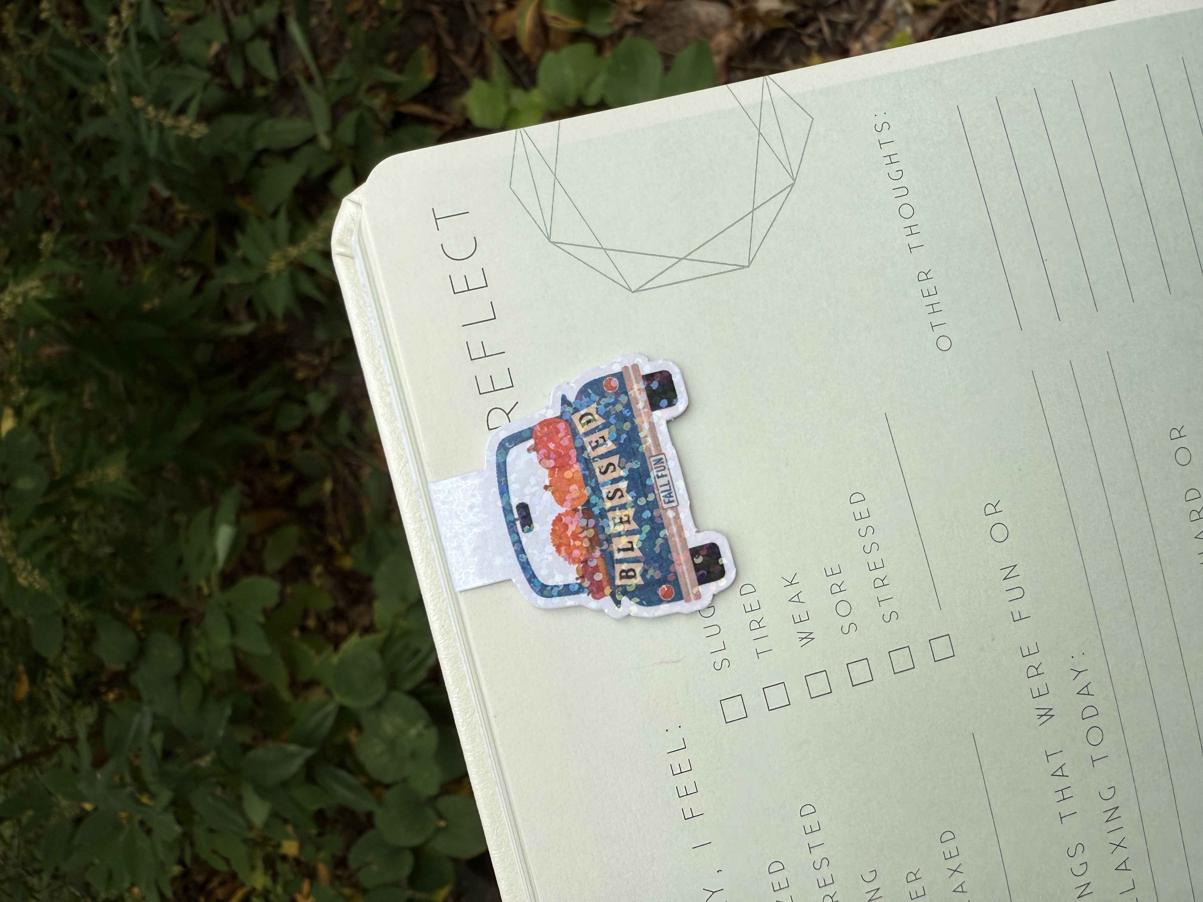 Blessed Fall Fun Truck Mini-Marks™ Miniature Magnetic Bookmark – Pumpkin Truck Bookmark | Fall Reading Gift