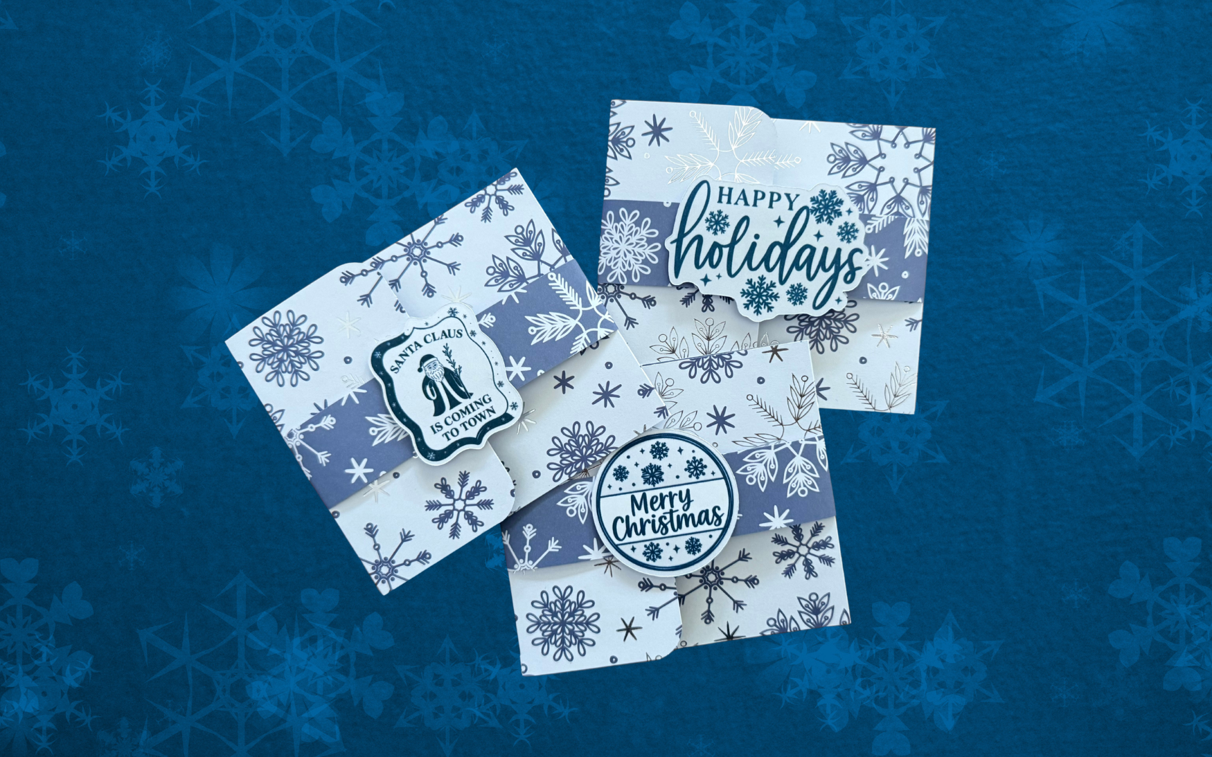 Winter Christmas Vibes Handmade Gift Card Holders, With or Without Ornament Hanger, Set of 3