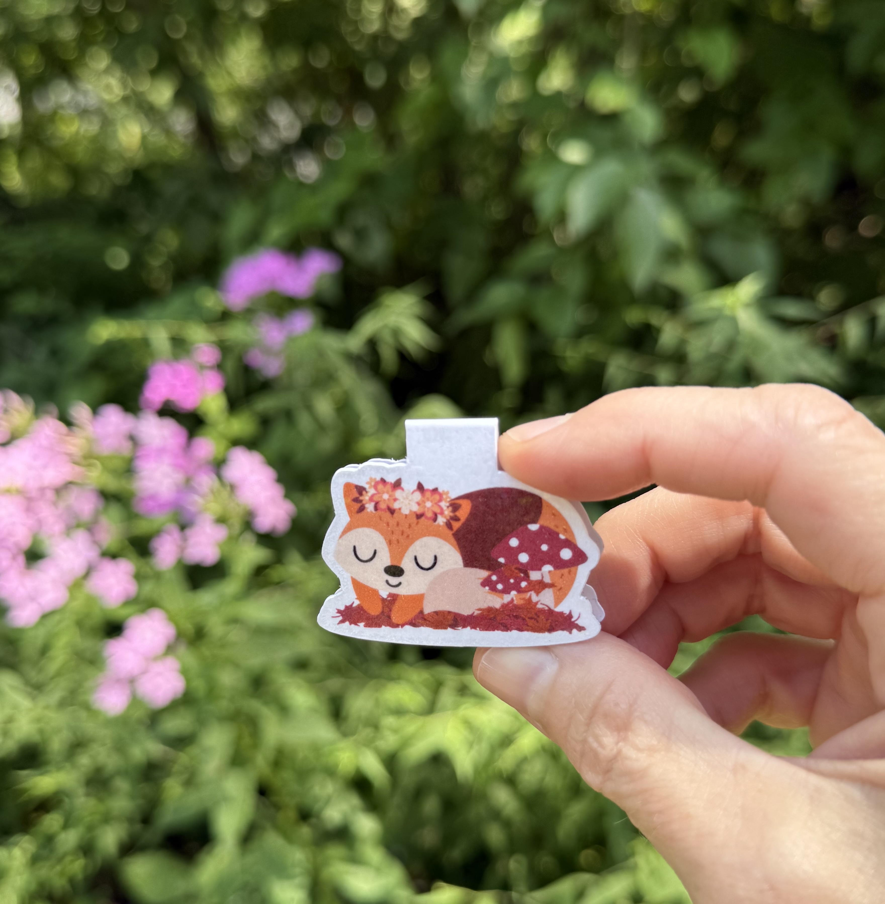 Mini-Marks™ Fall Fox Magnetic Bookmark 