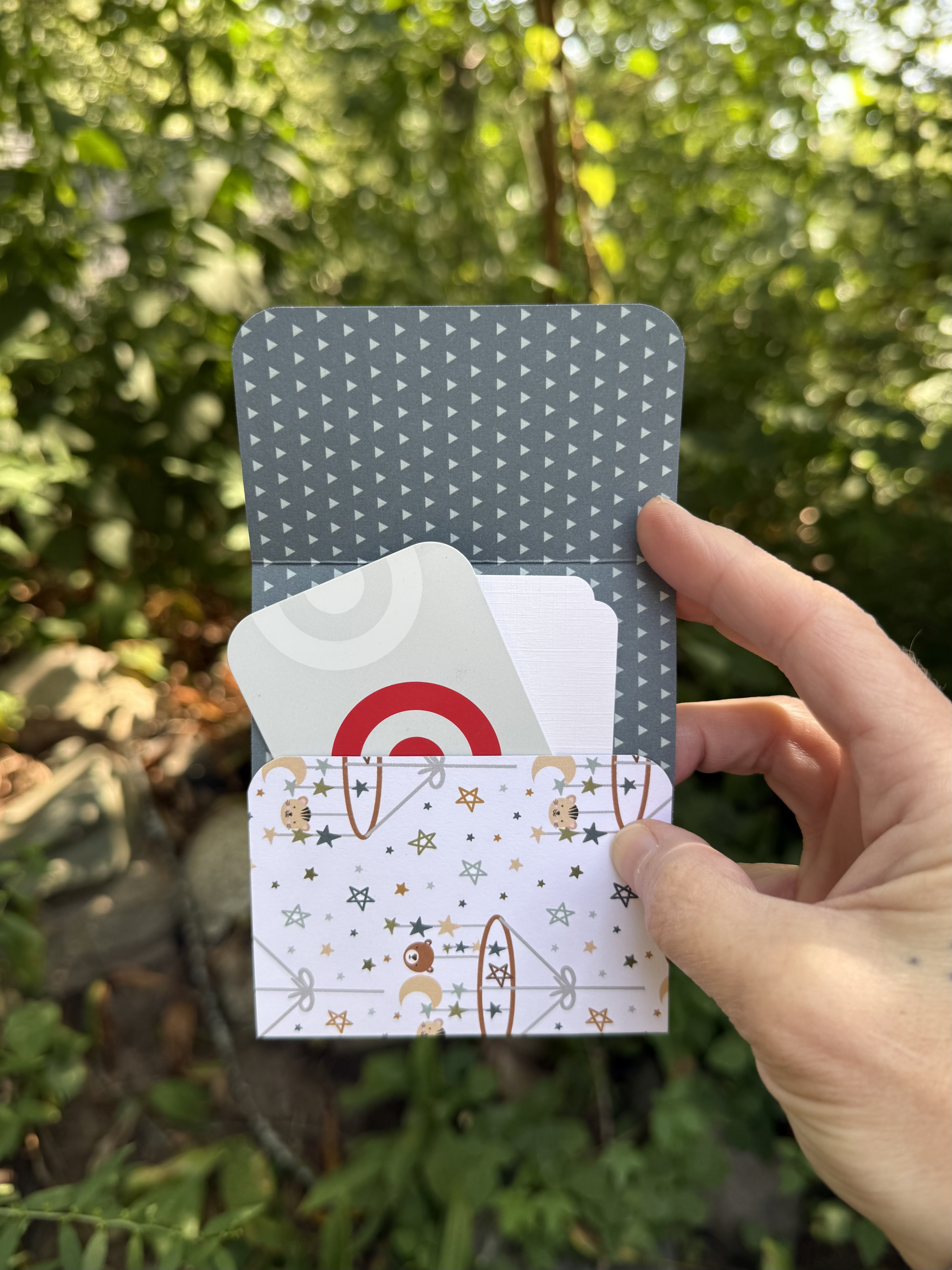 Unisex Baby Gift Card Holder with Pocket & Note Card – Handmade Baby Shower Card