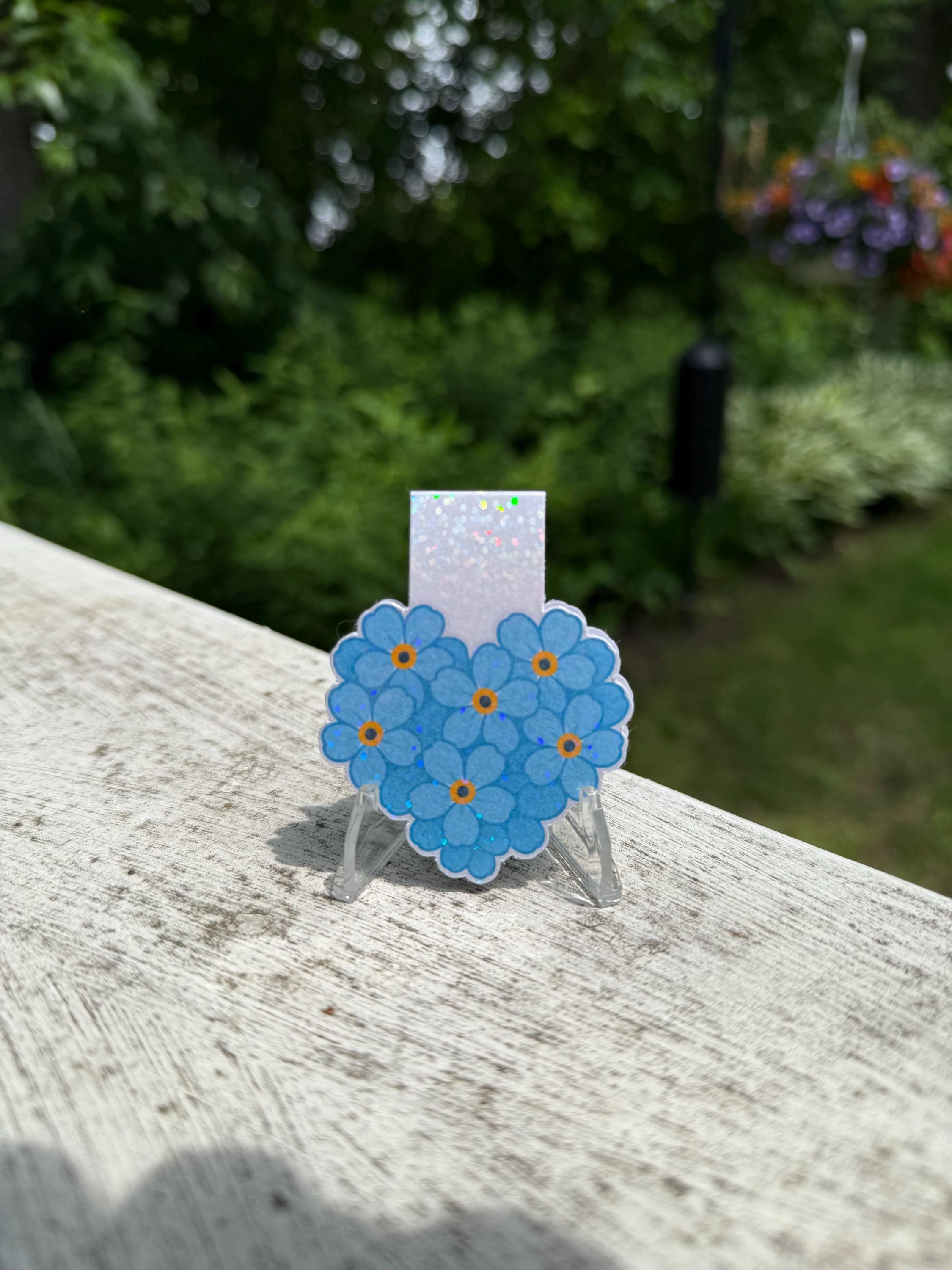 Forget-Me-Not Flowers Magnetic Bookmark | Alzheimer's Awareness | Floral Bookmark