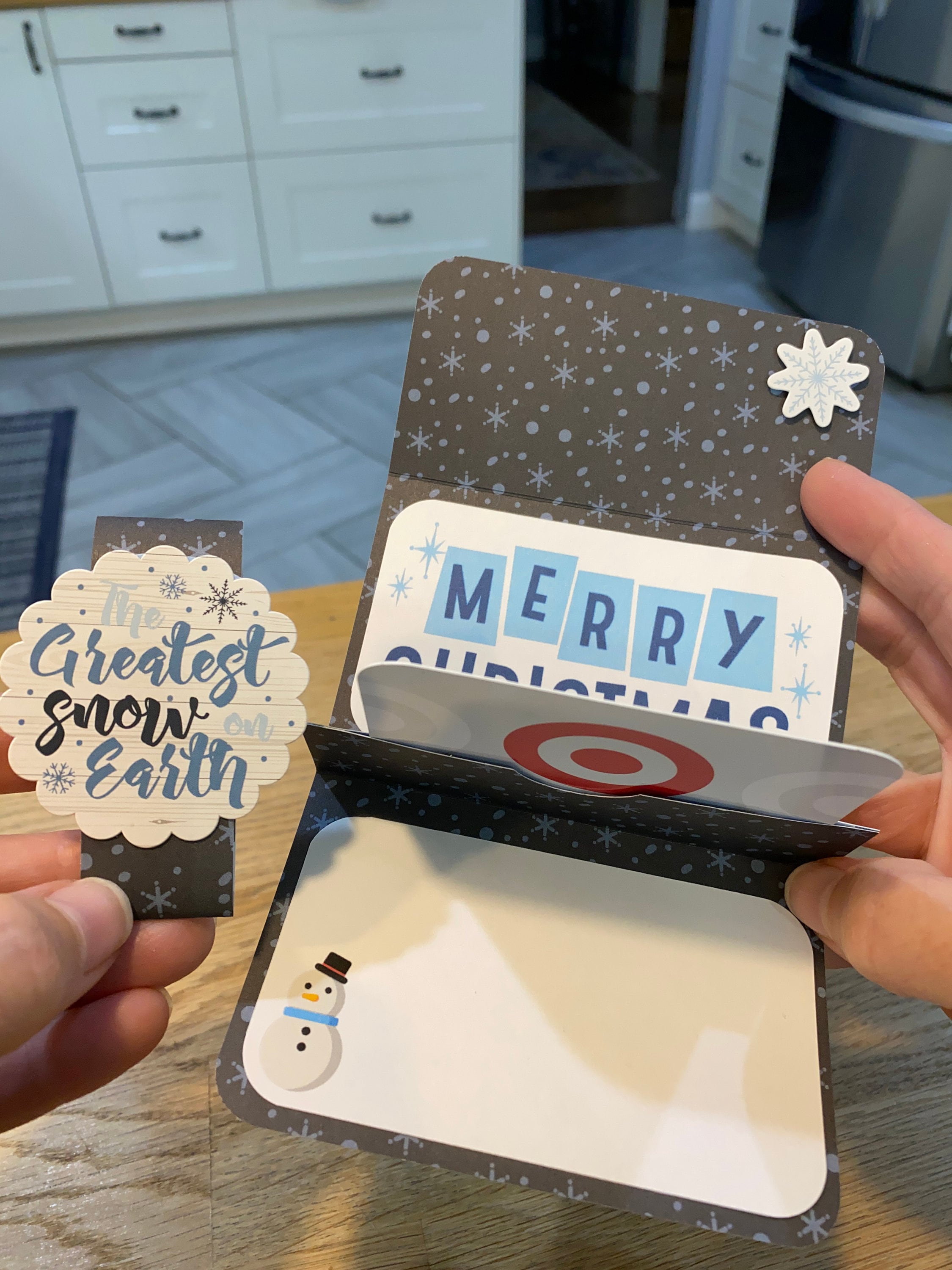 Greatest Snow on Earth Snowman Handmade Gift Card Holder