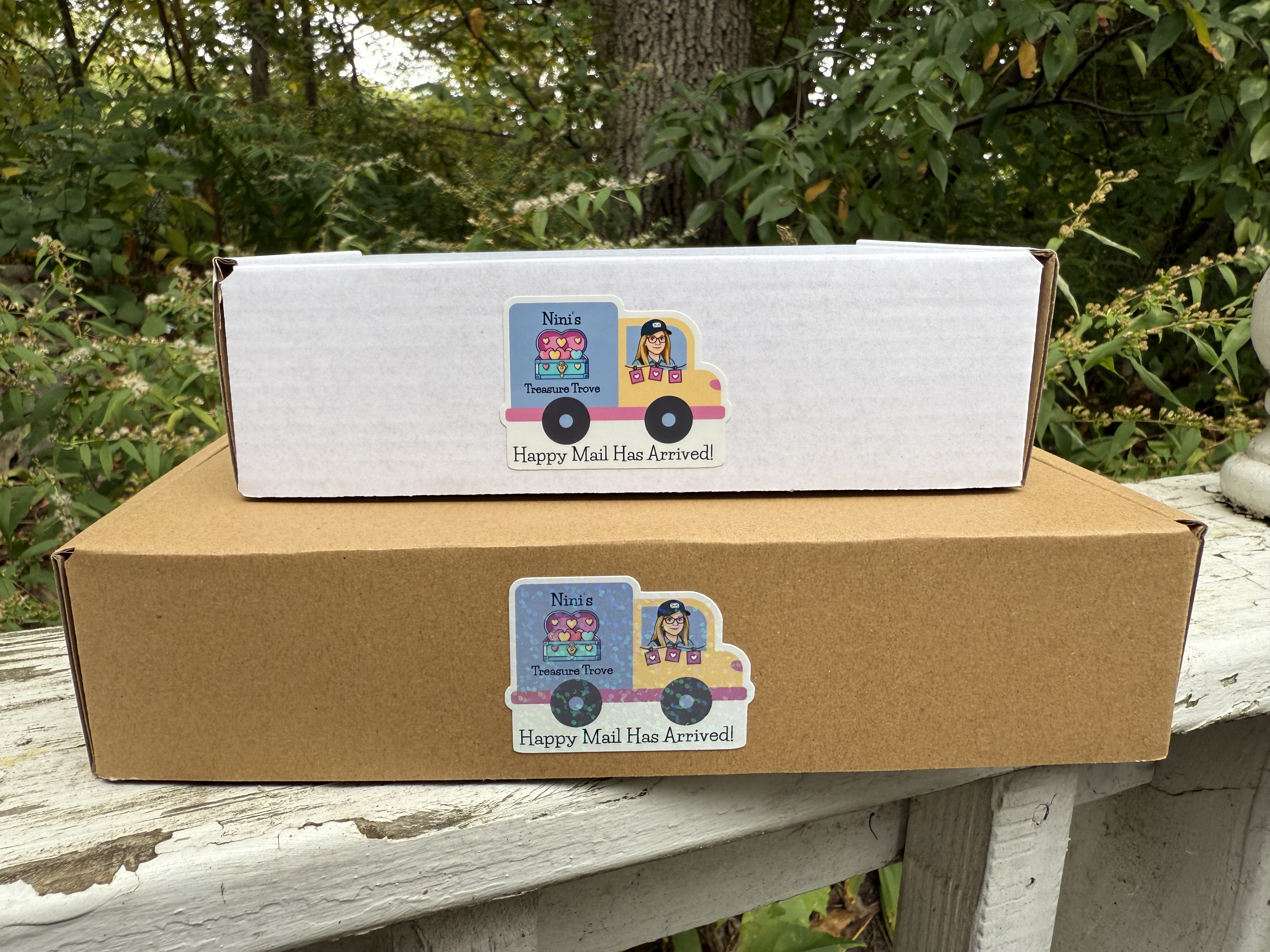 Personalized Business “Happy Mail Has Arrived” Stickers | Requires Completed Custom Design Sold Separately 