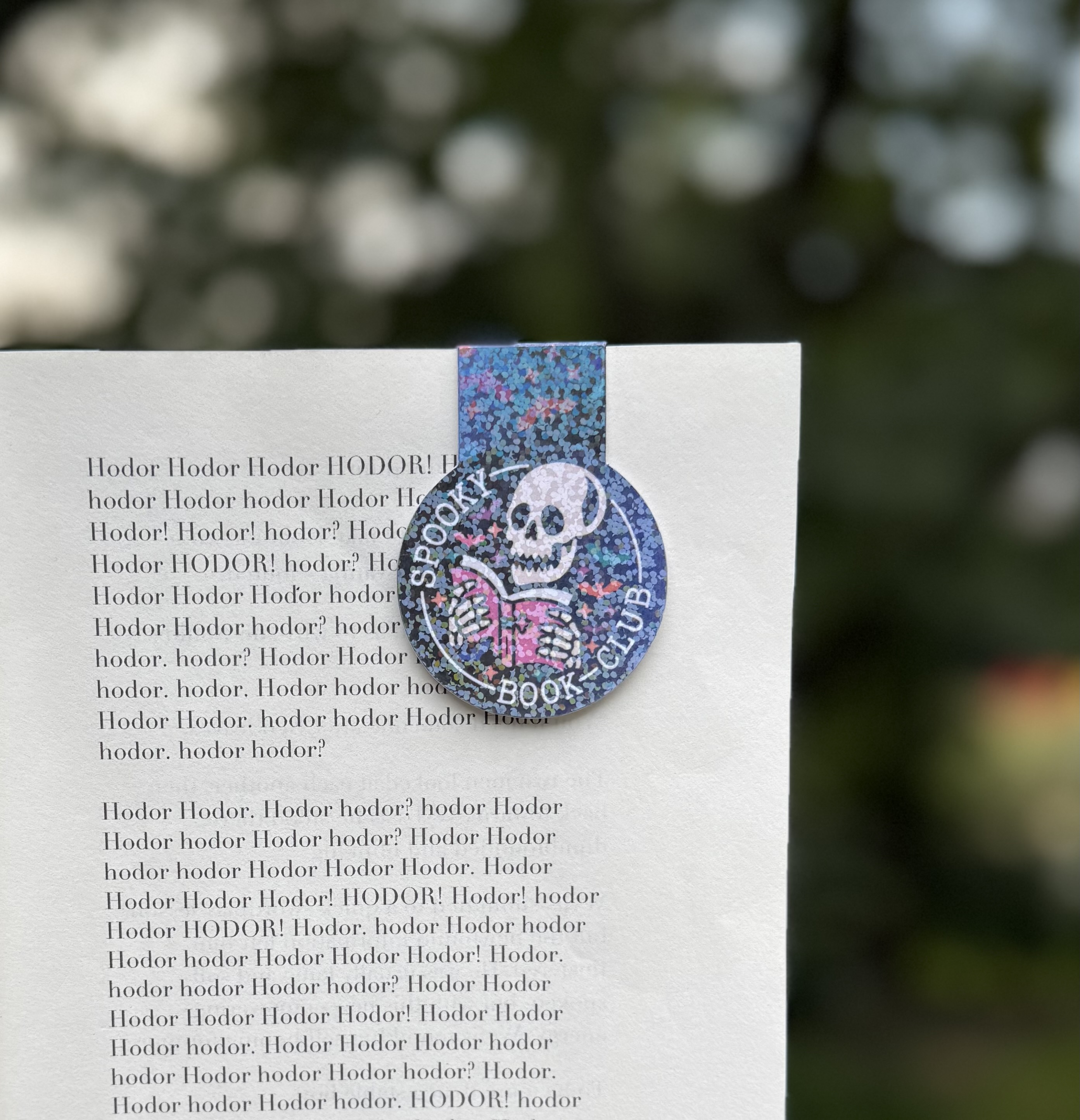 Spooky Book Club - Reading Skeleton Magnetic Bookmark