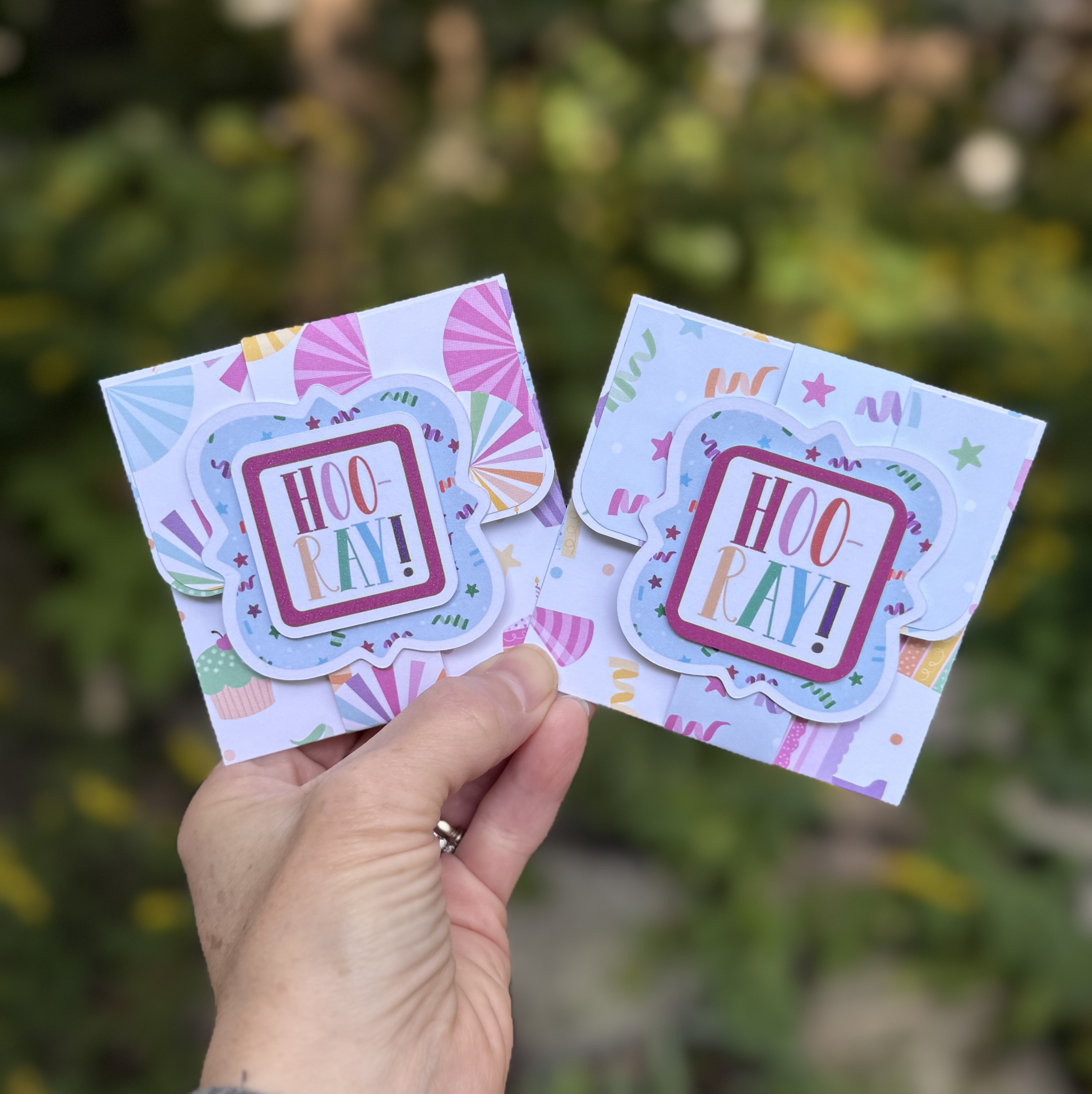 Hooray! Handmade Birthday Card with Gift Card Holder
