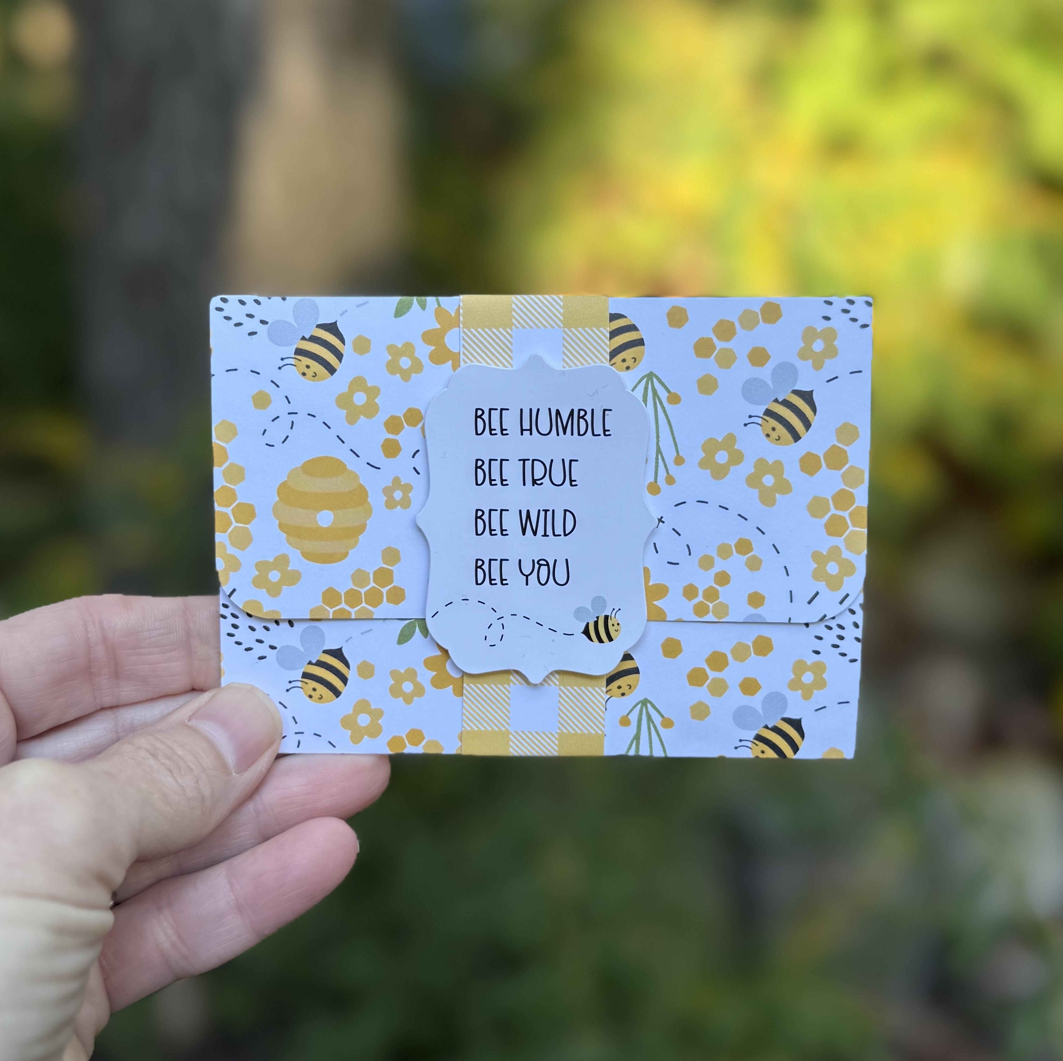 Bee You Motivational Greeting Card – Handmade 3D Card with Envelope, Uplifting and Encouraging Message