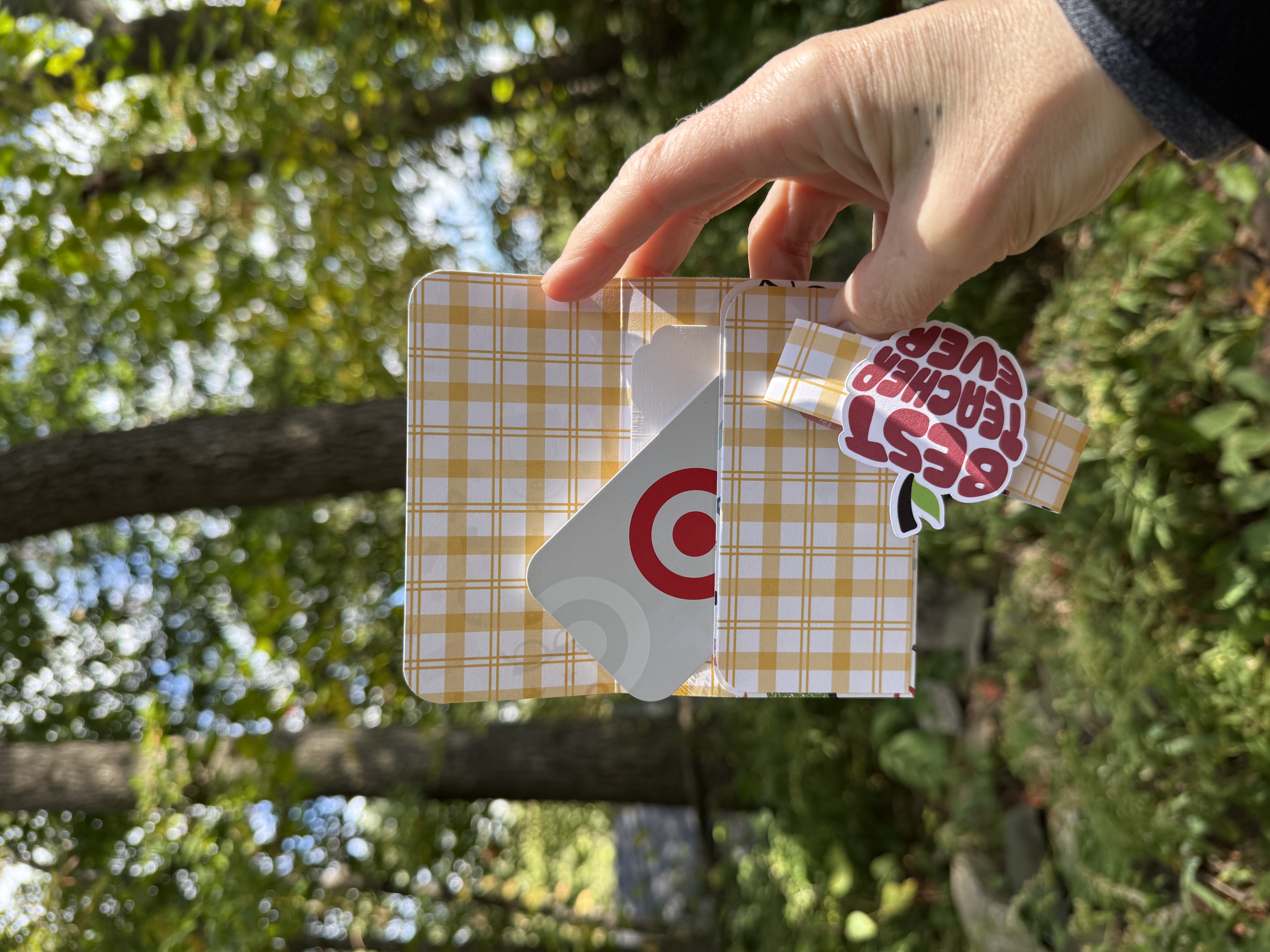 Handmade Teacher Appreciation Card with Gift Card Pocket | Best Teacher Ever | Small Thank You Card with Envelope