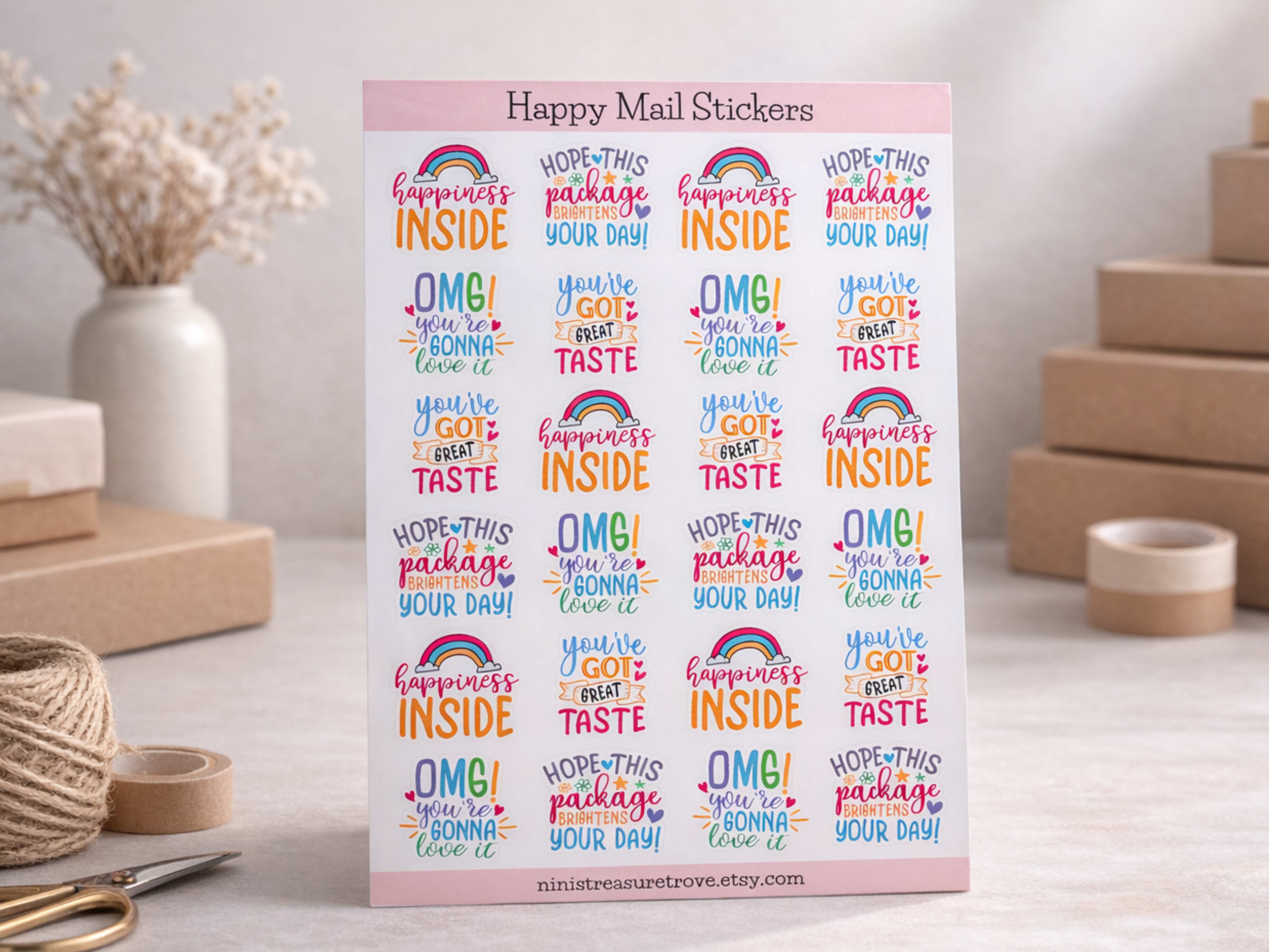 Small Business “Happy Mail” Stickers