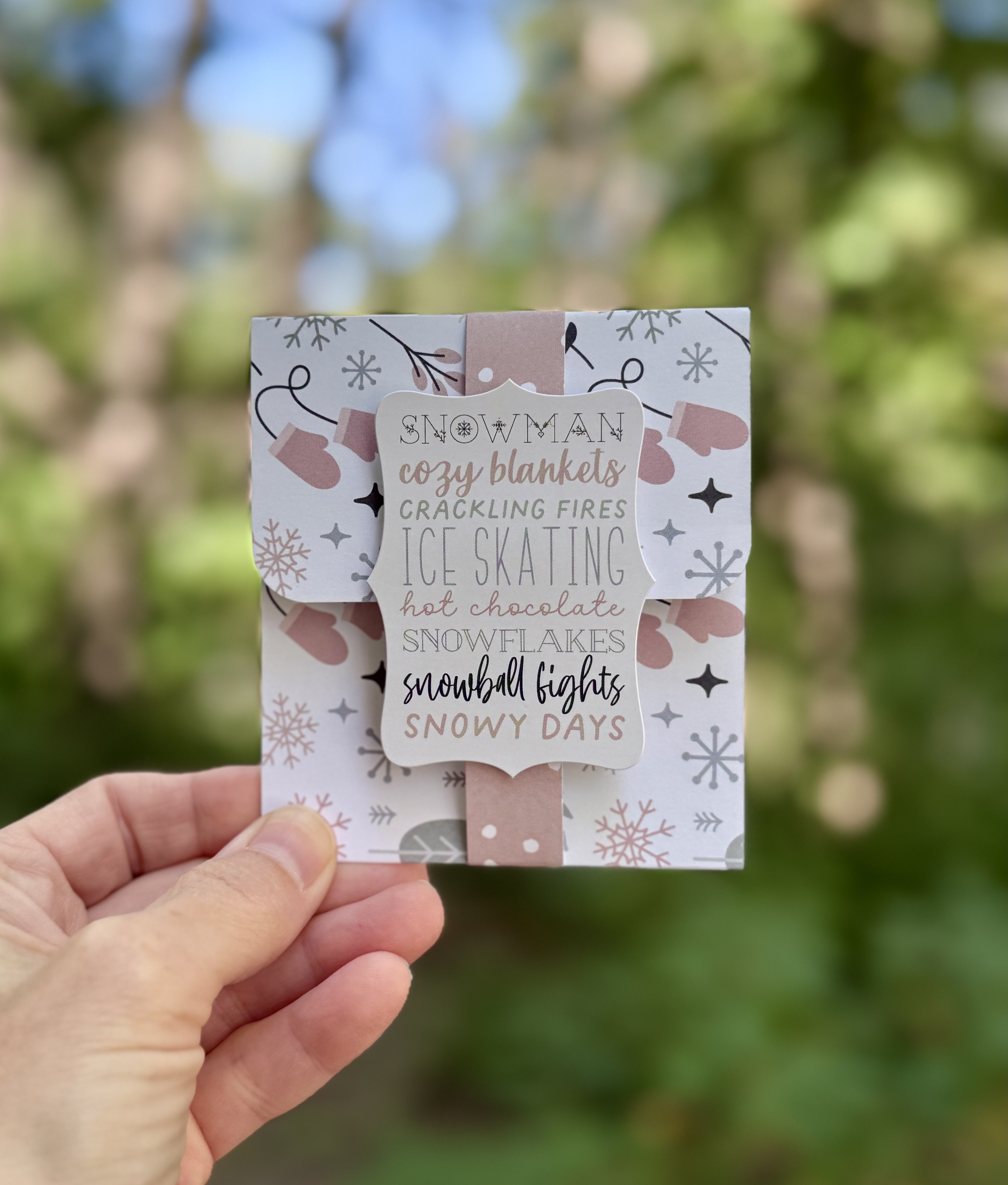 Cozy Winter Handmade Gift Card Holder – Holiday Card with Ornament Option