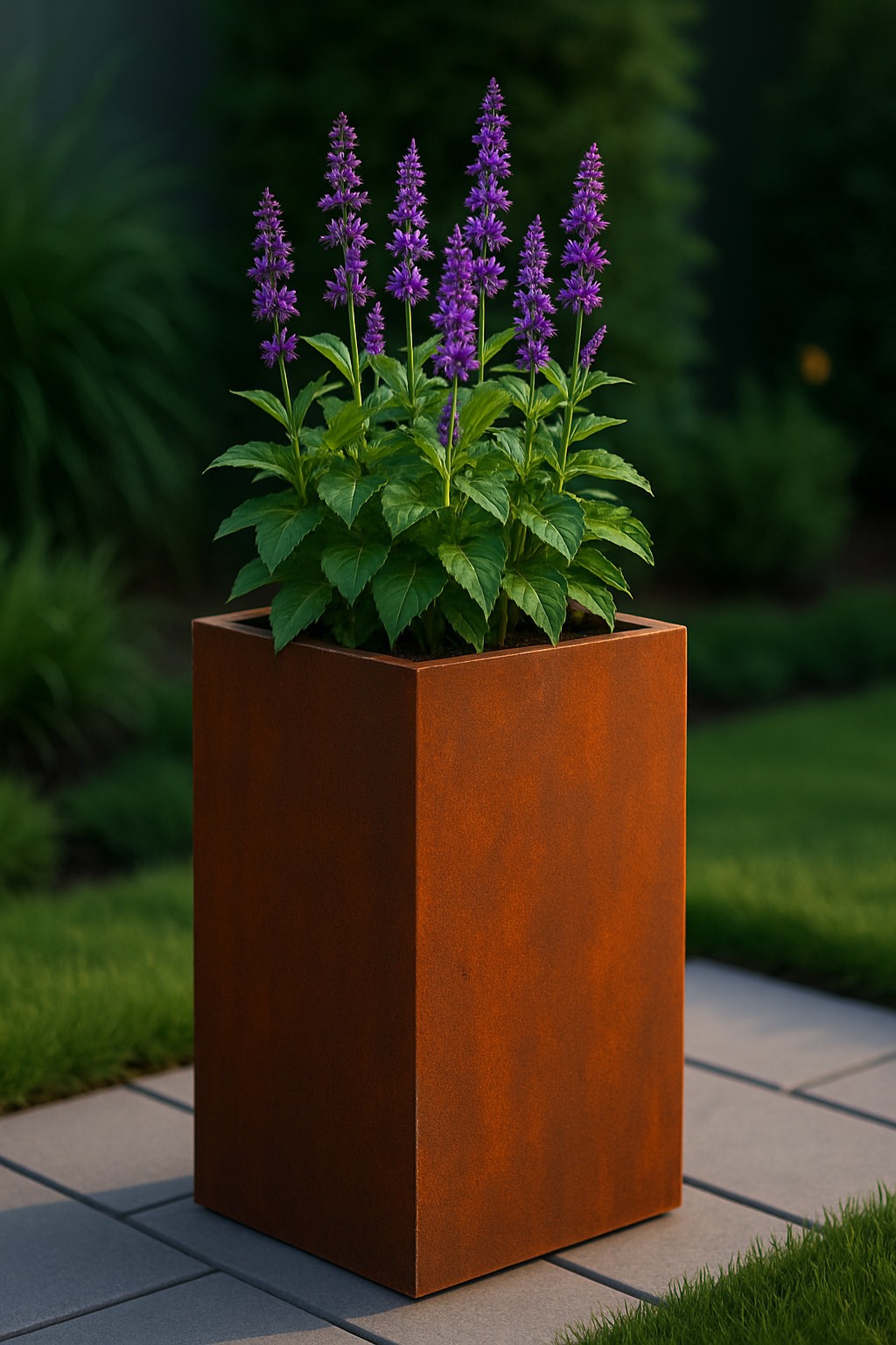 Corten vazonas stačiakampis vertikalus 400x400x600h mm