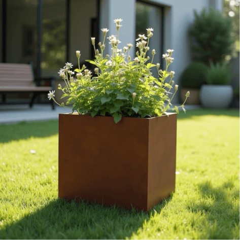 Corten vazonas kubas 500x500x500mm