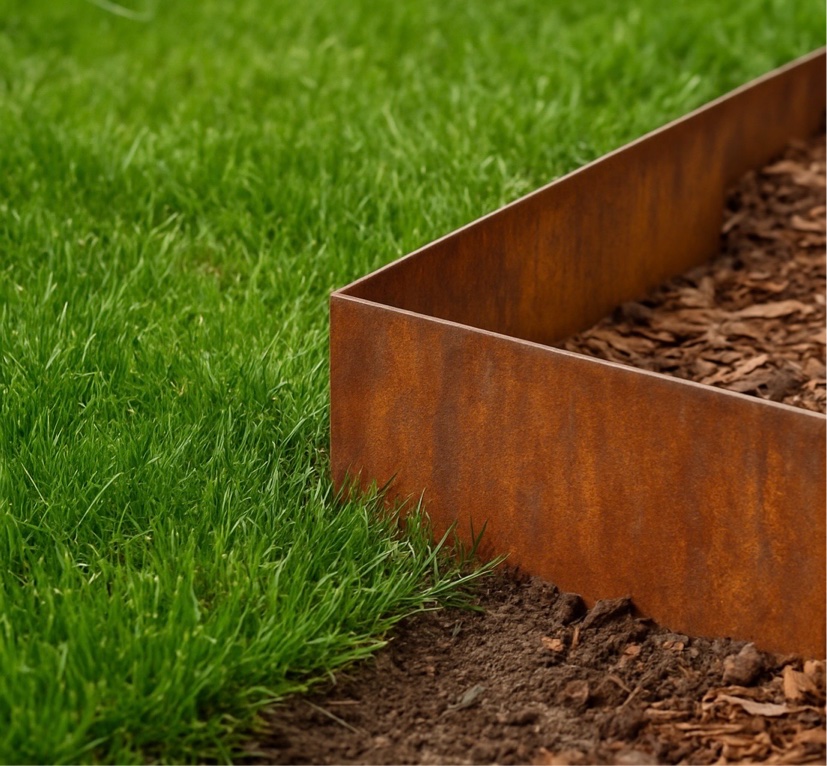Corten vejos borteliai su smeigėmis ir sujungimais 150mm aukščio 3 metrai