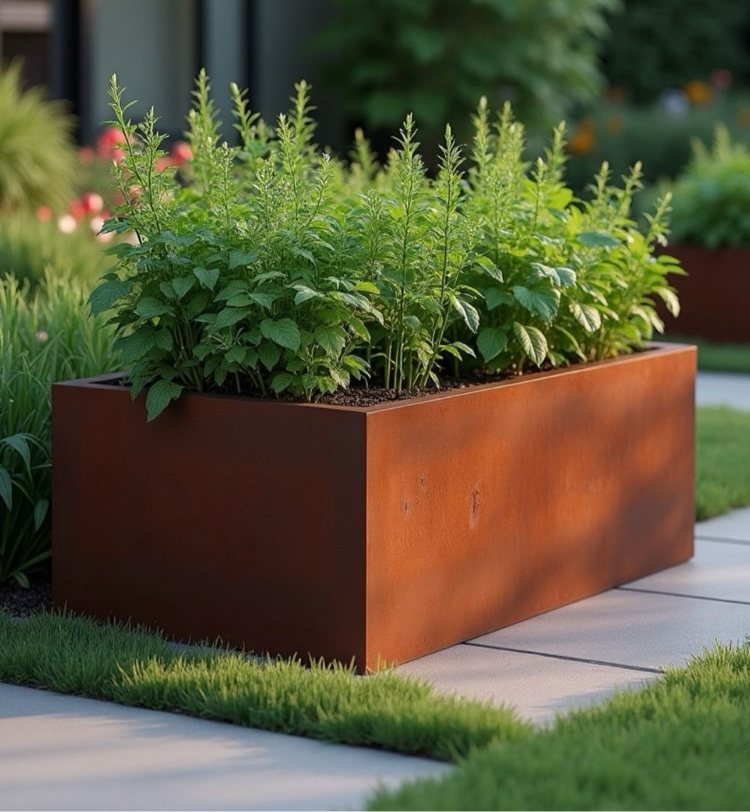  Corten vazonas stačiakampis horizontalus 1000x500x500mm