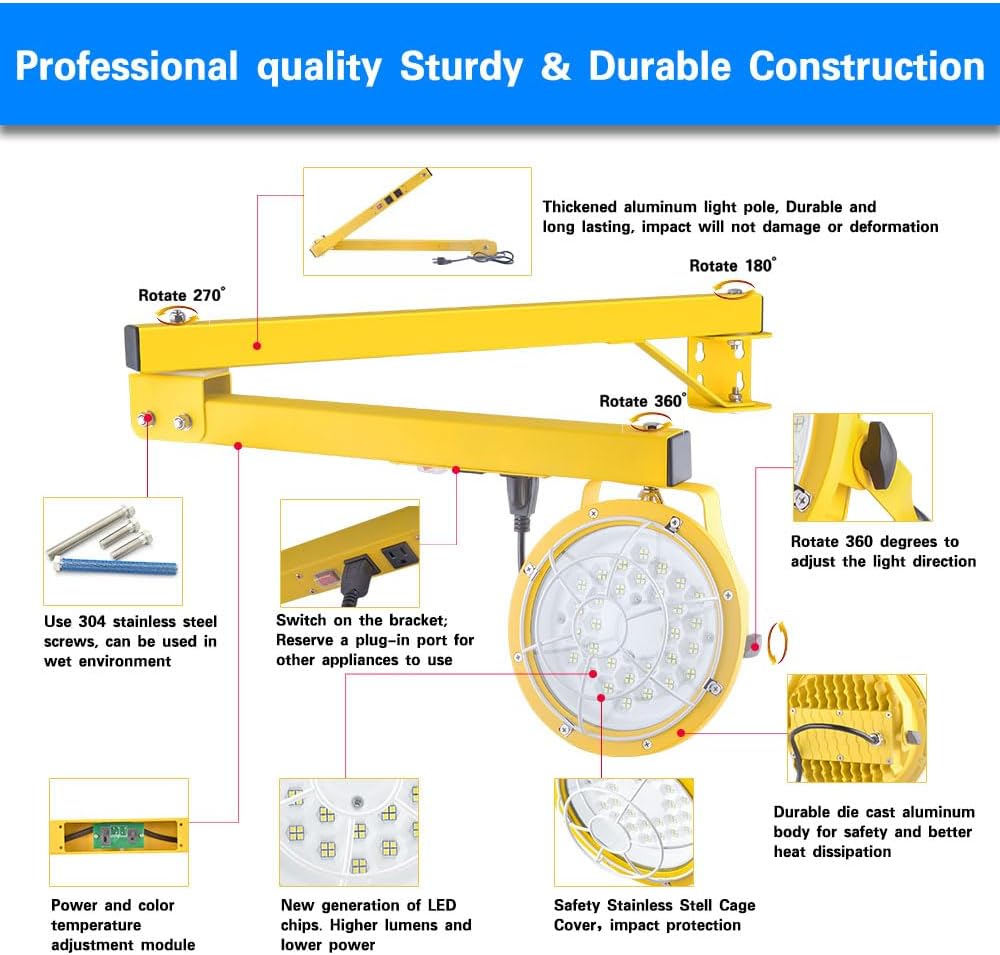 Luz de Muelle Brazo Sencillo (Dock Light) LED de 30/50W Selectable