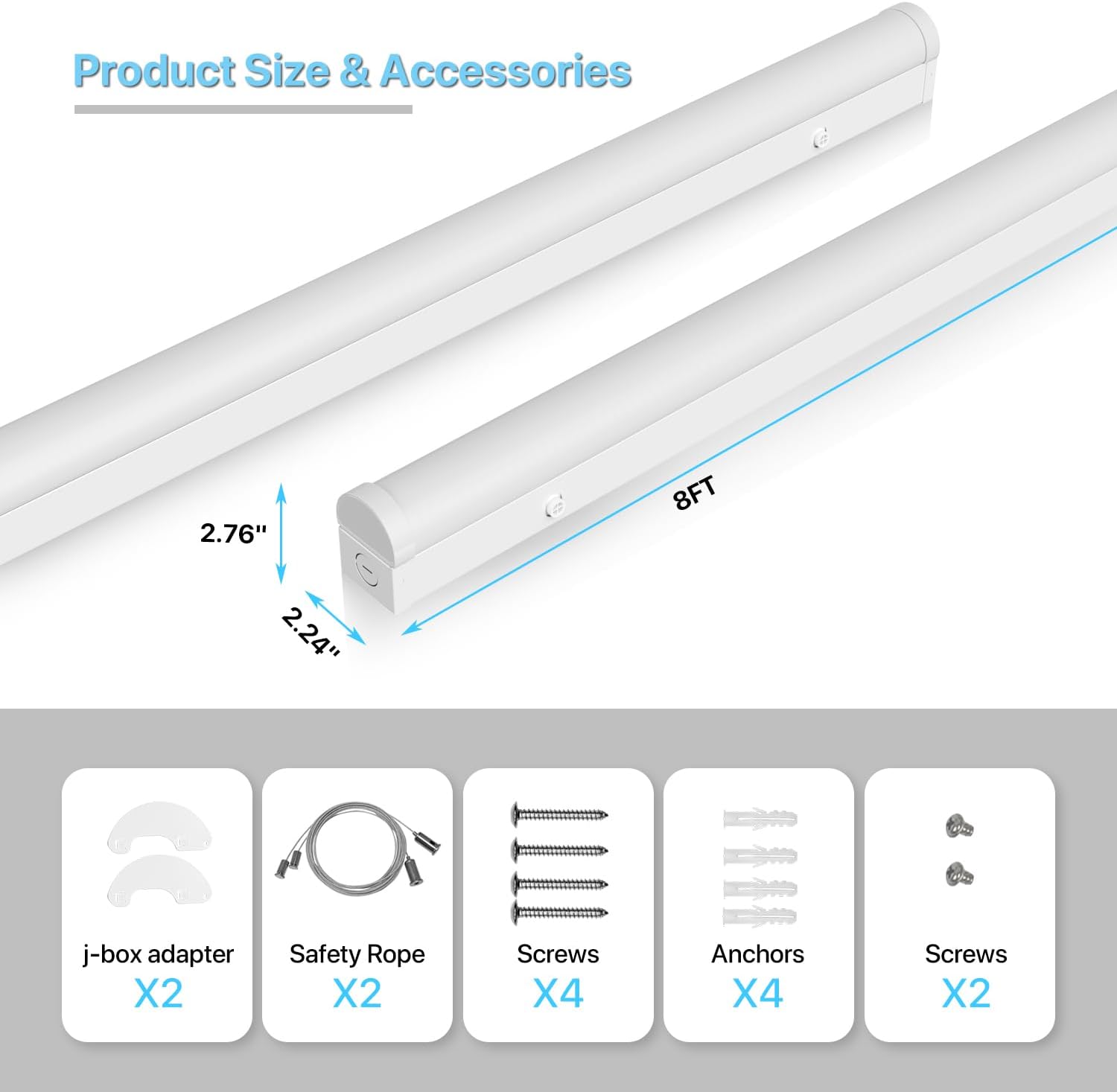 STRIP LIGHT 60/70/80W 8' PIES