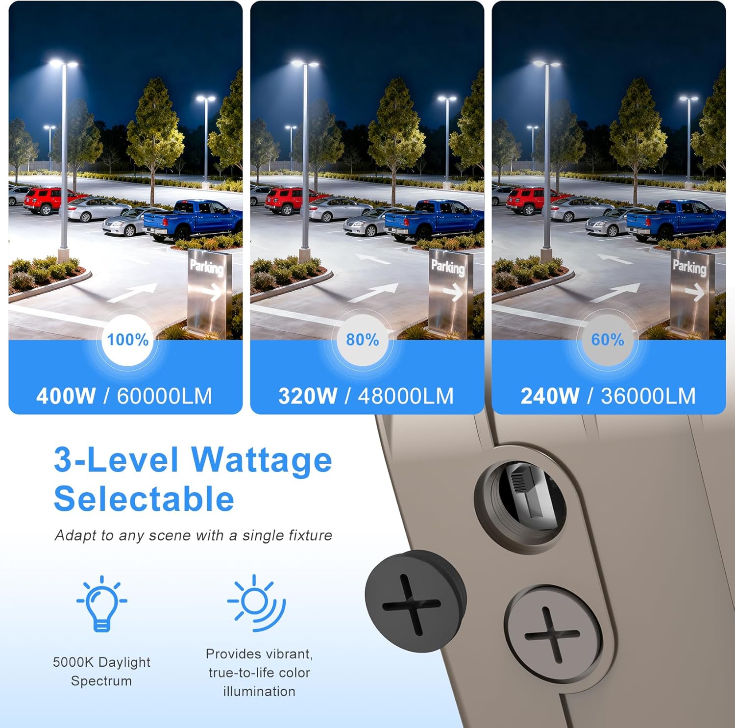 PARKING LOT LIGHT 240W, 320W,400W ajustable