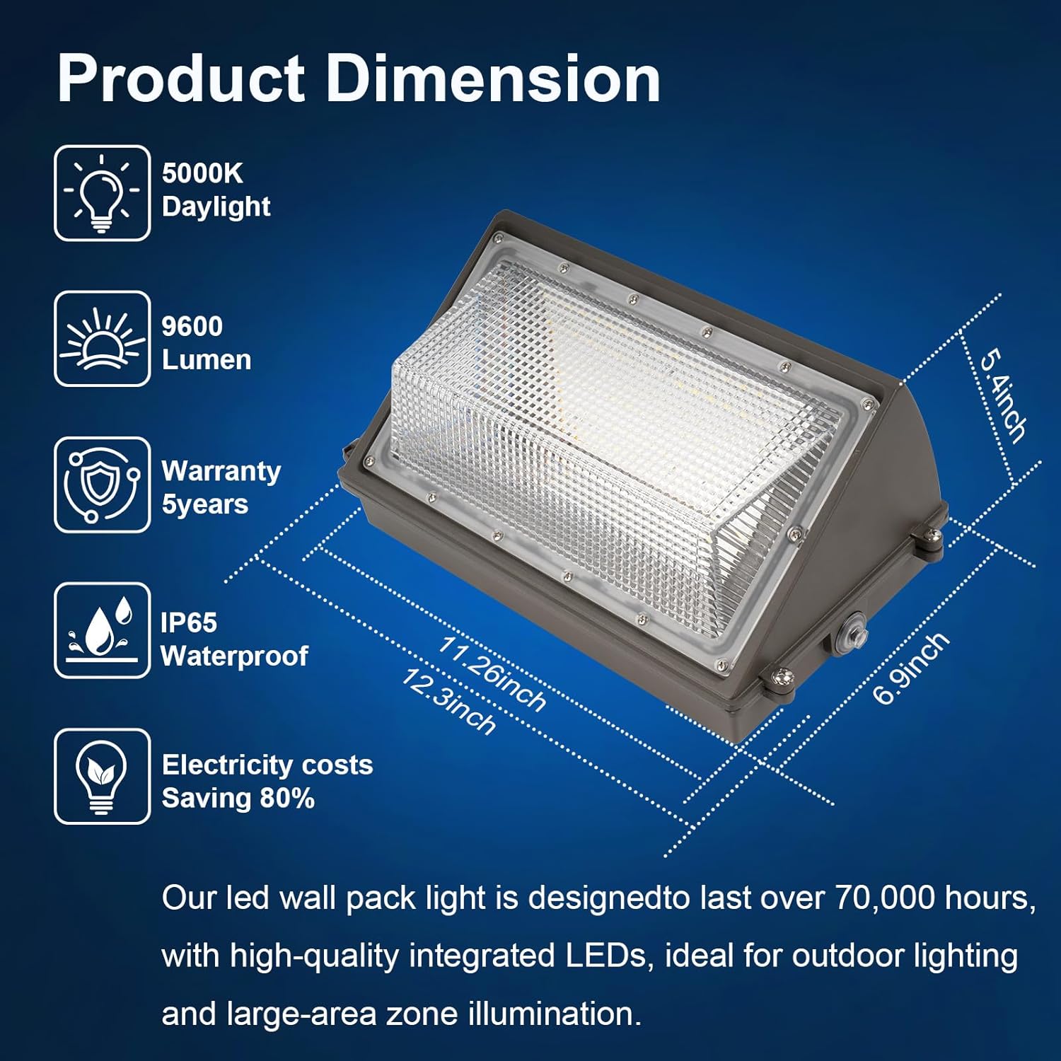 WALLPACK 60W 9,600 LMS 50K