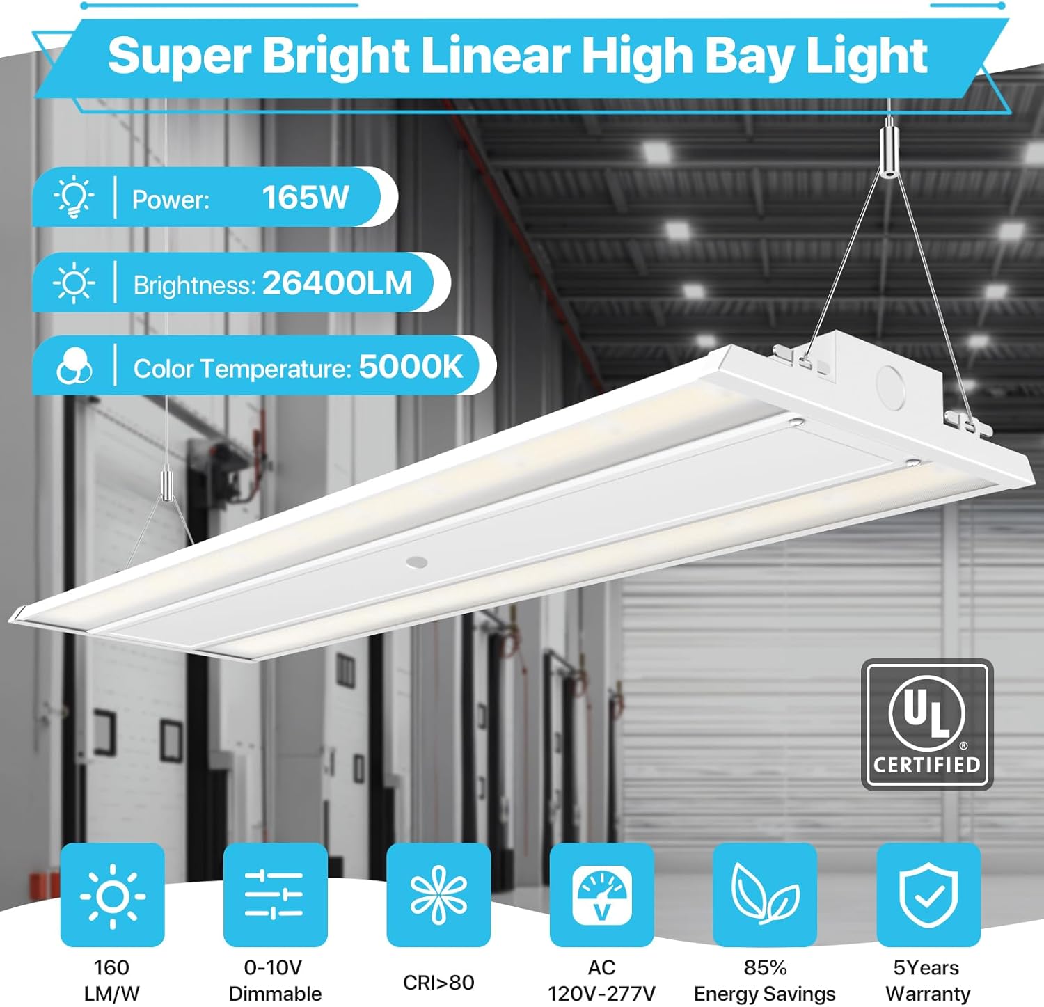 LUMINARIA LINEAL HIGHBAY 165W