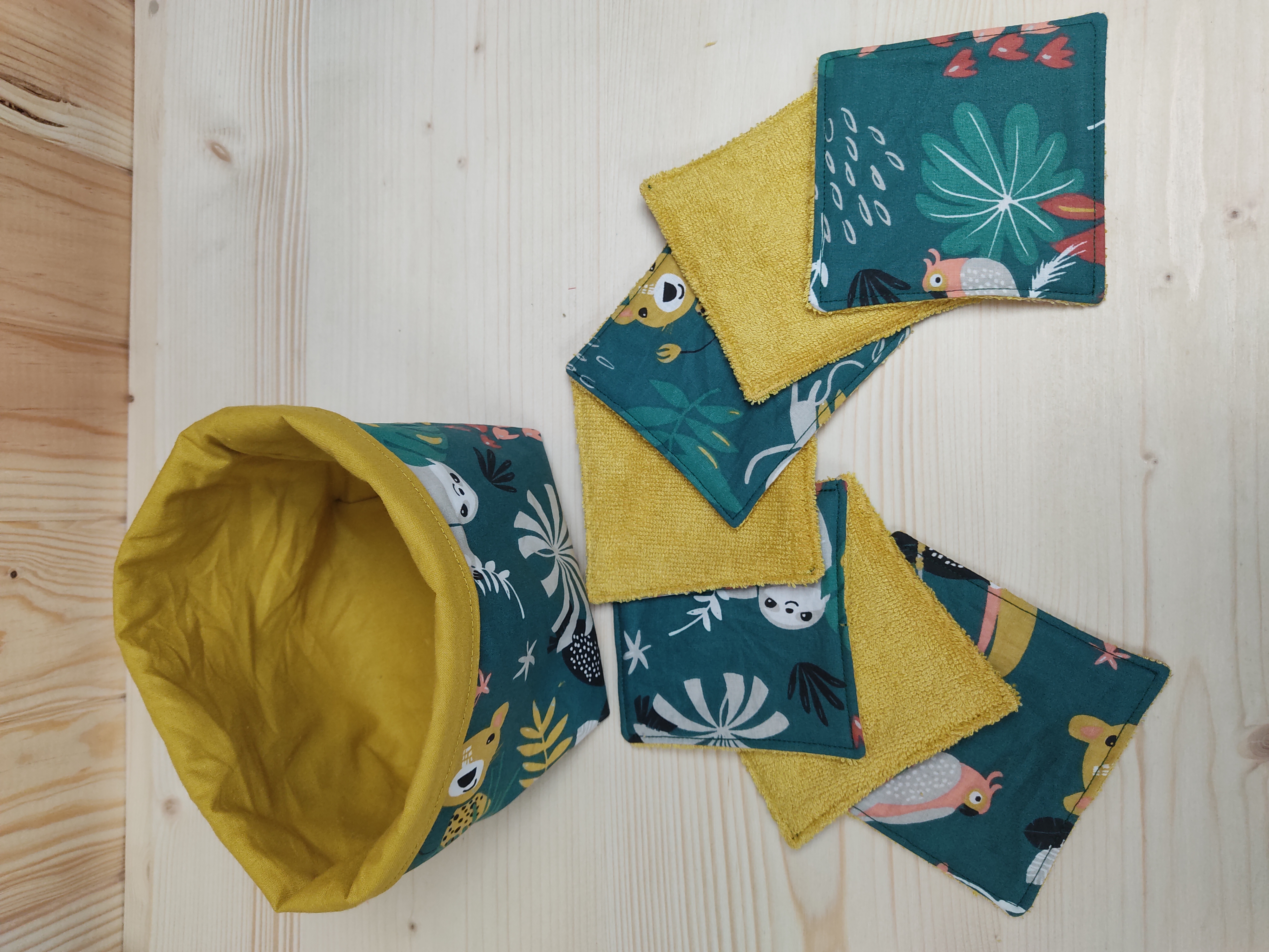 Lot de Lingettes Lavables avec Panière