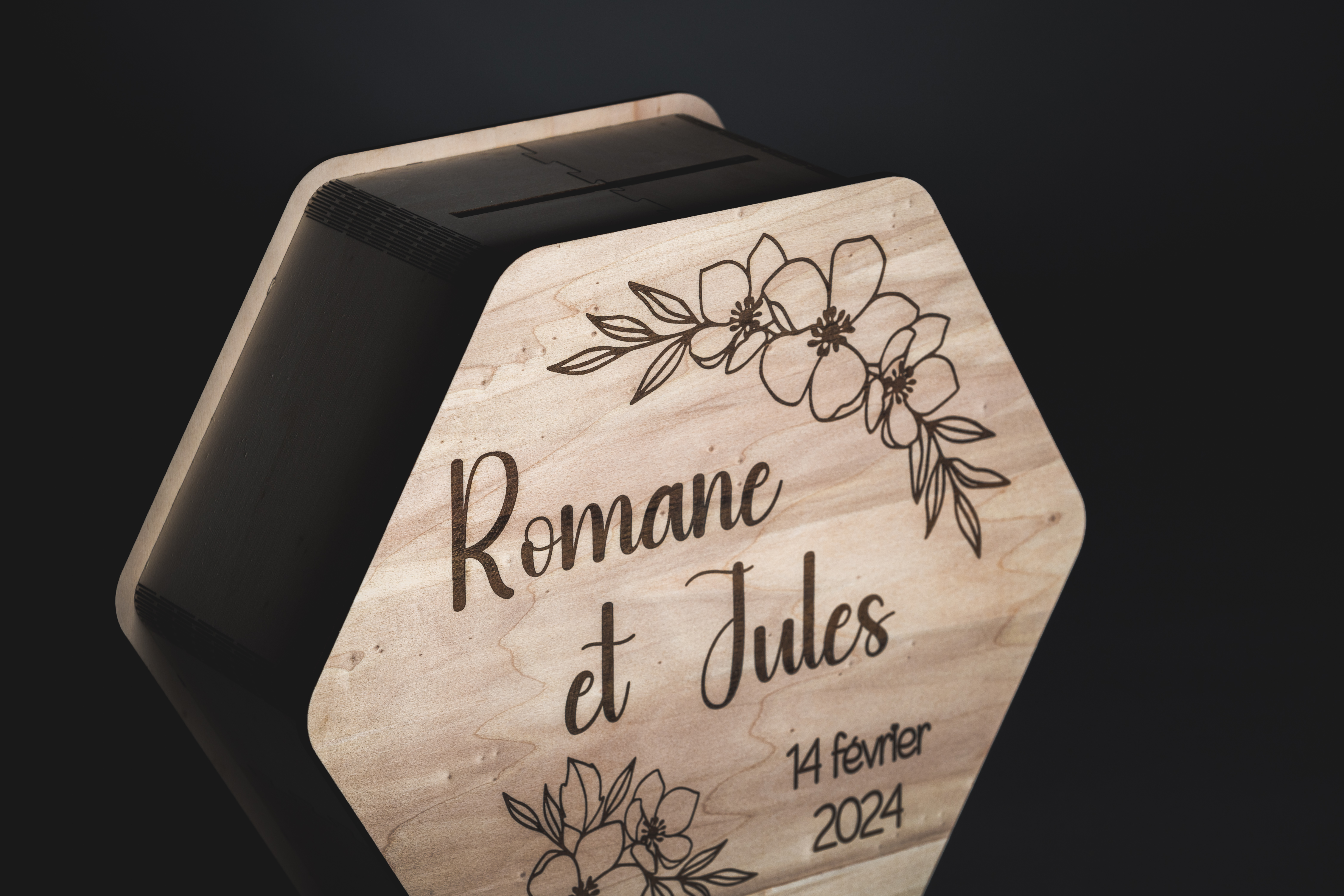 Boite de mariage hexagone
