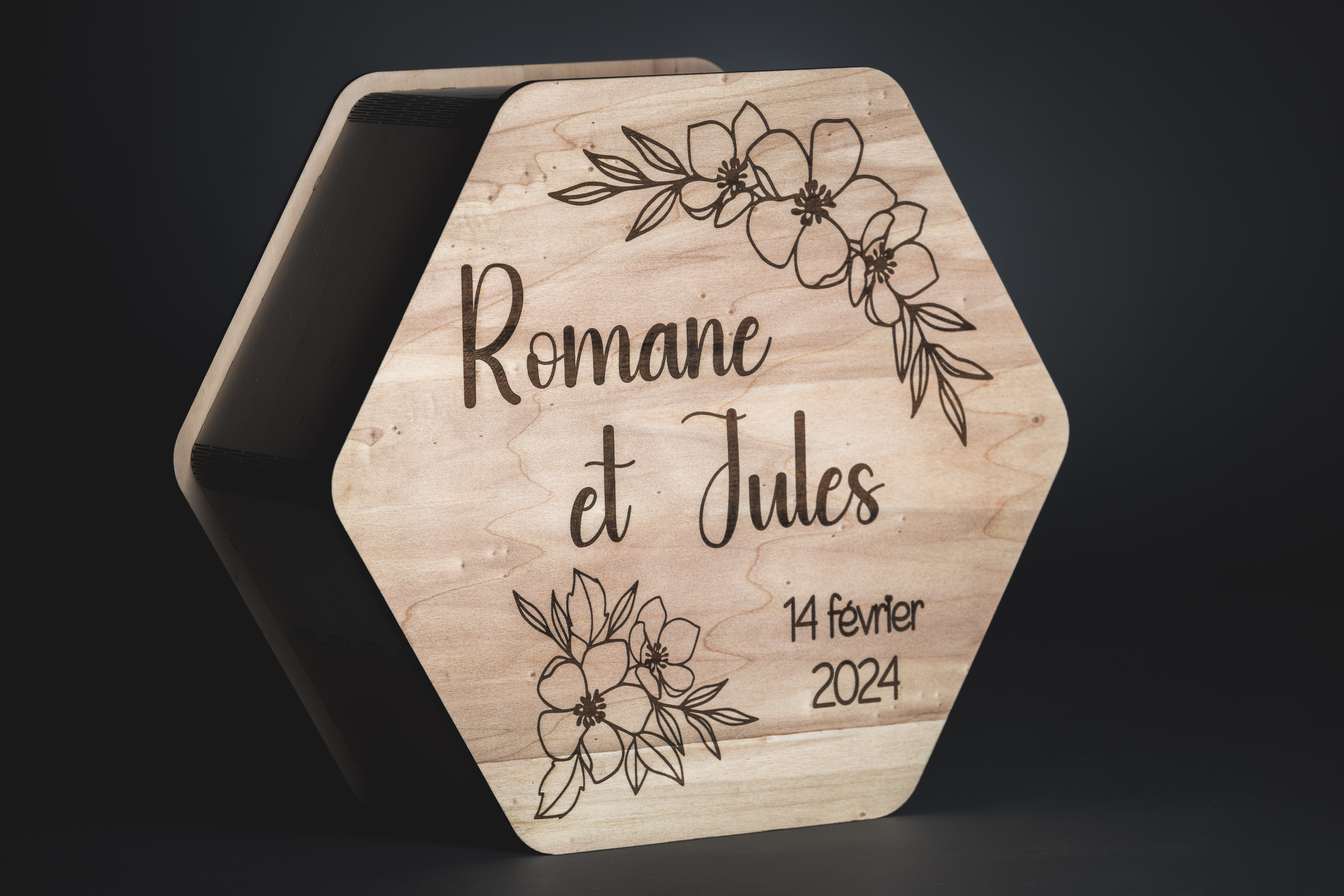 Boite de mariage hexagone