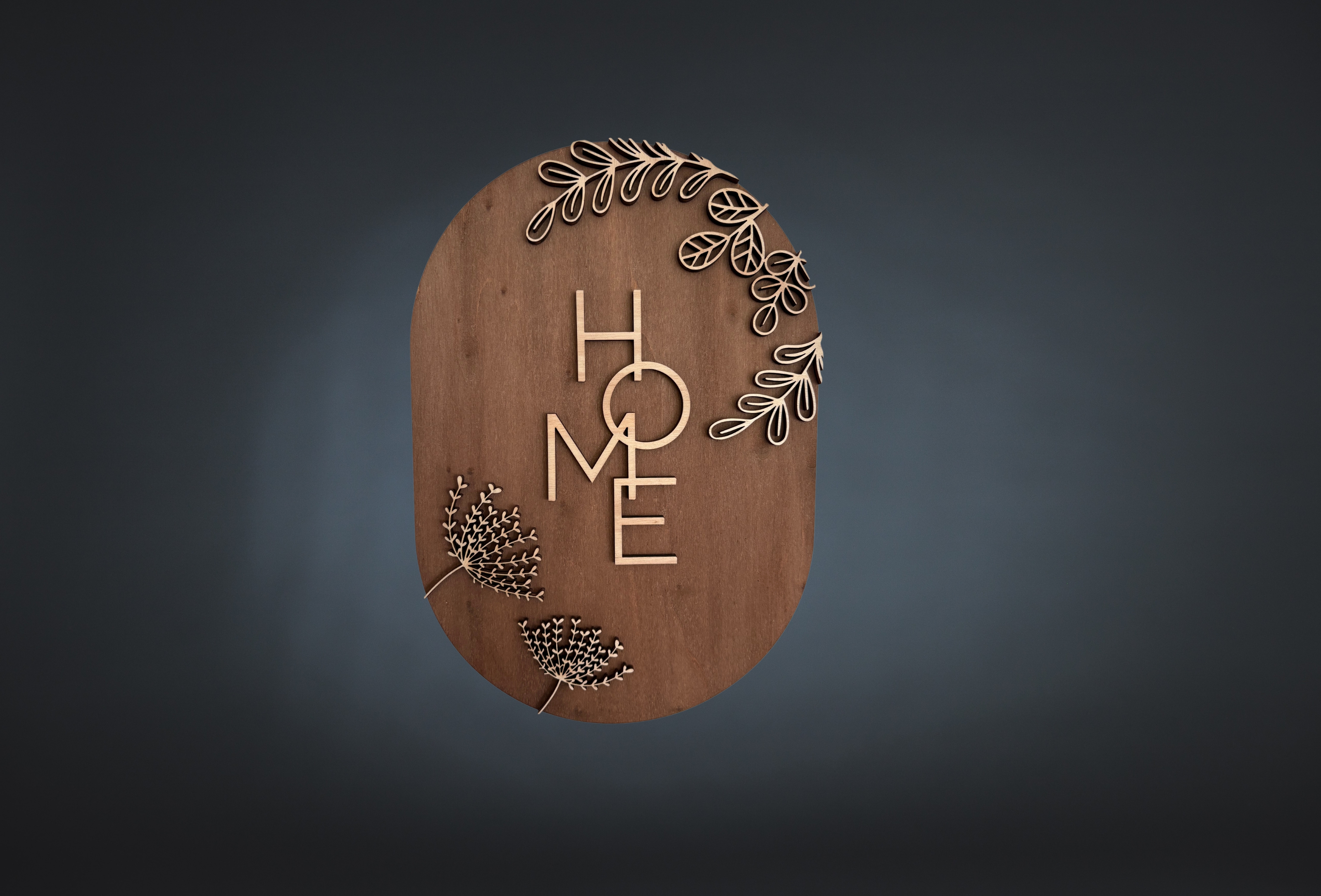Panneau déco mural "Home" en bois