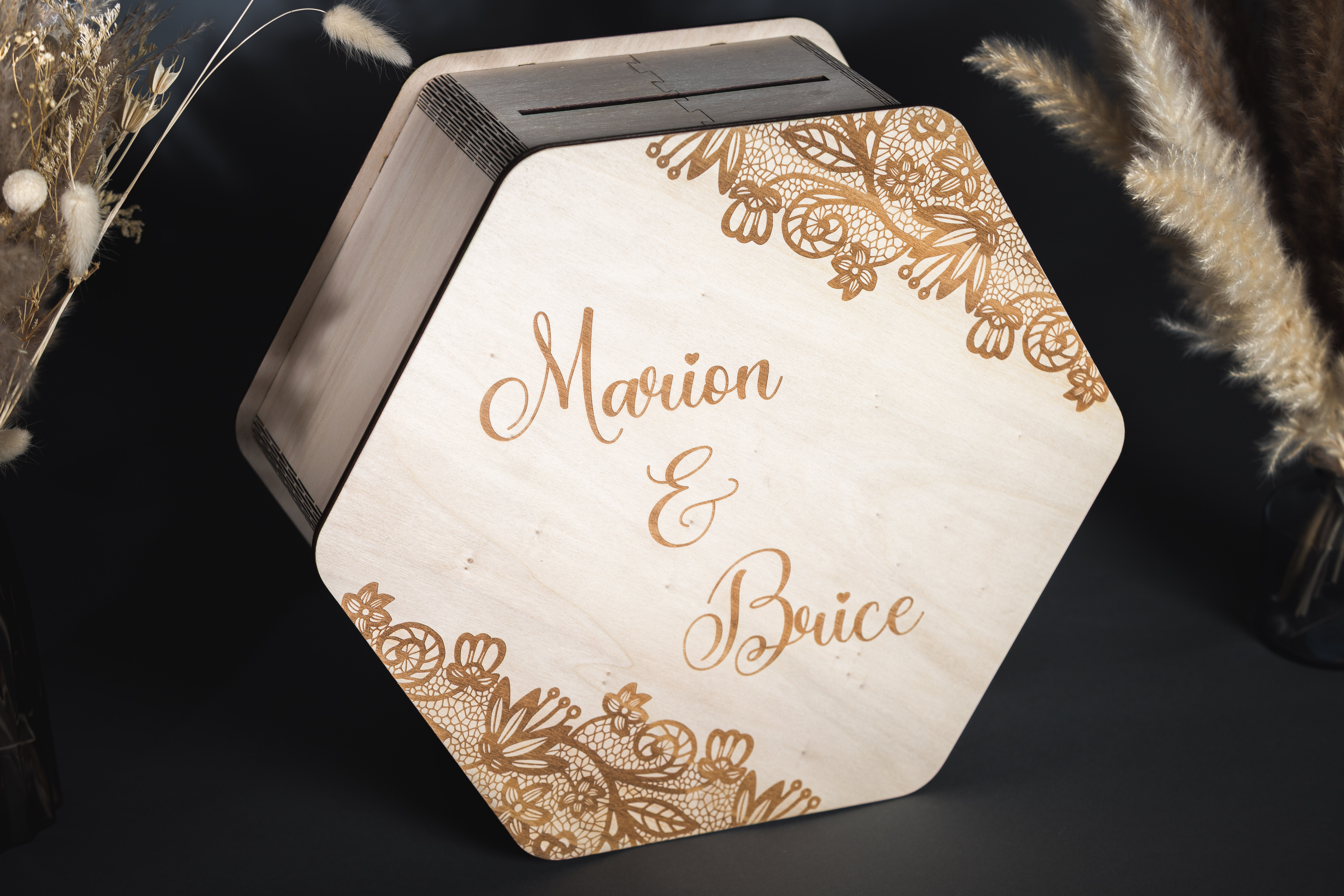 Boite de mariage hexagone