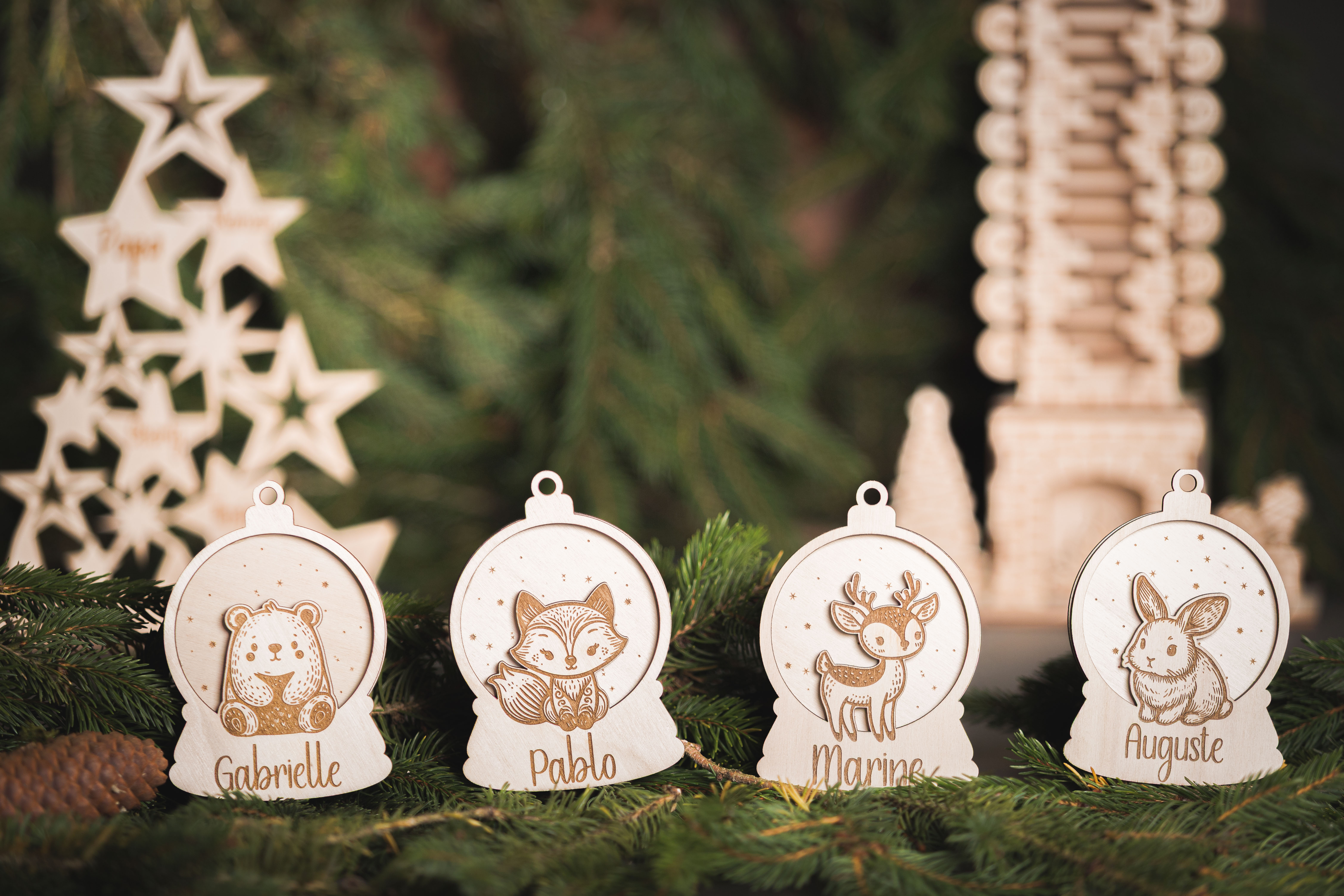 Boule de noël souffle de neige