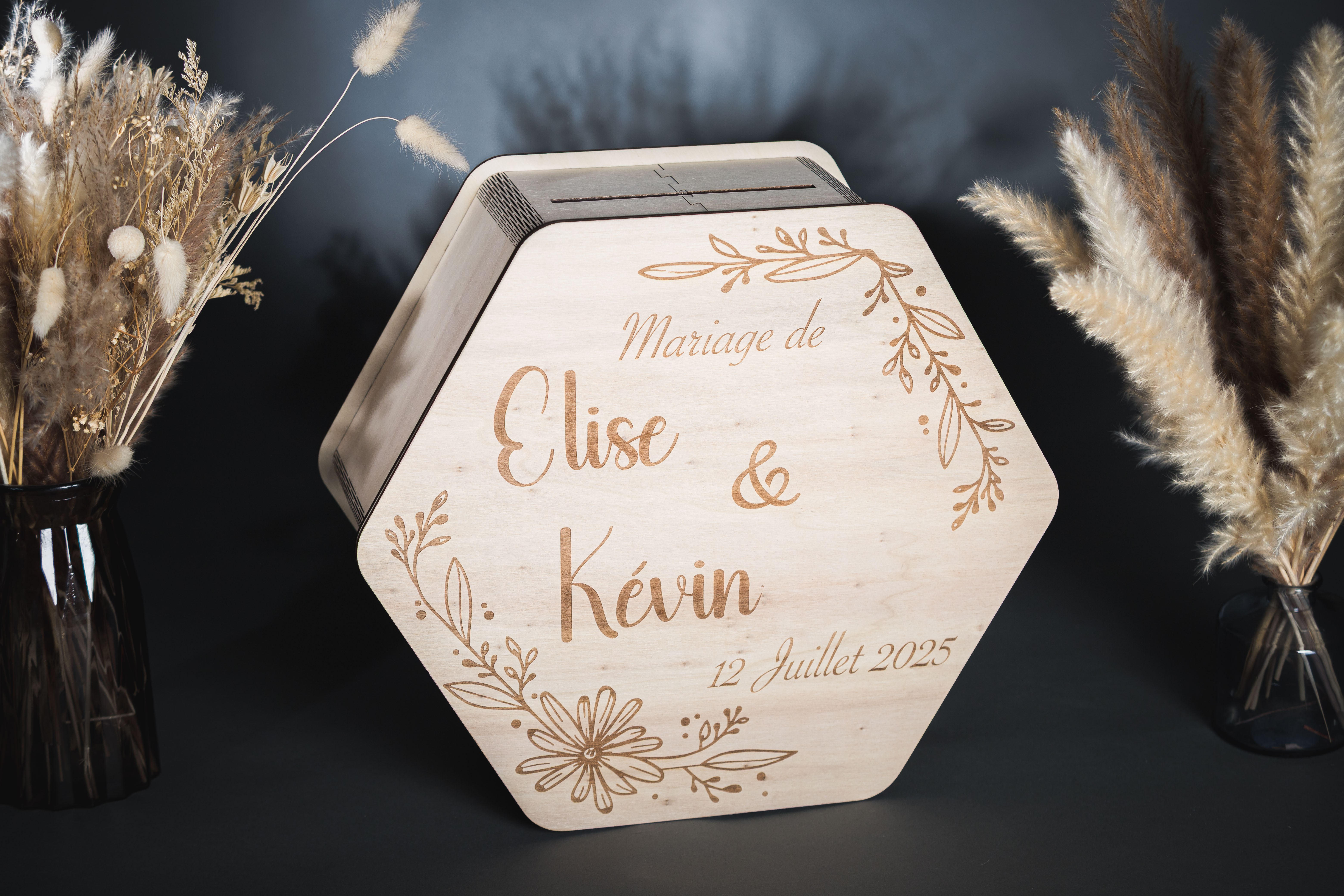 Boite de mariage hexagone