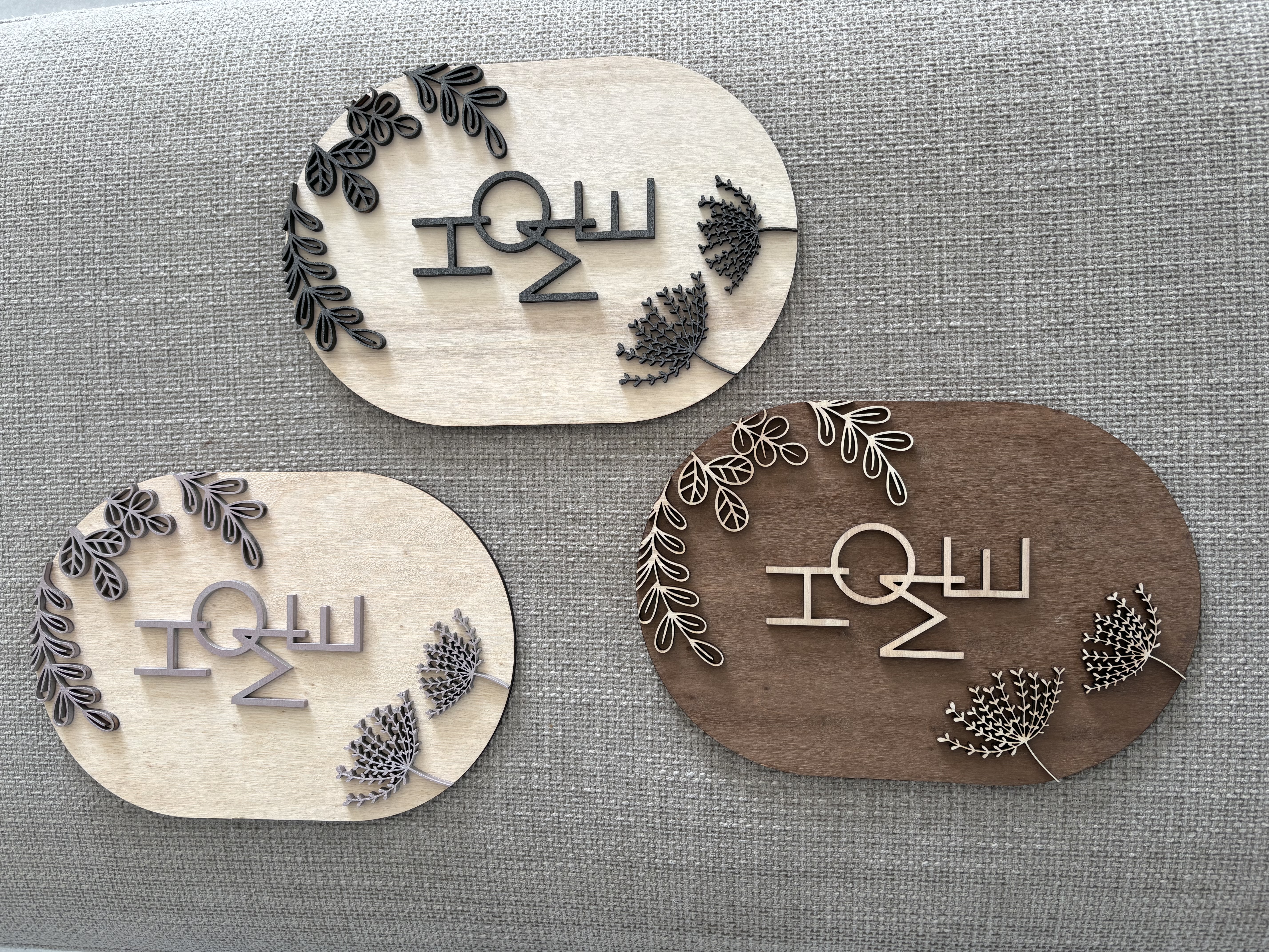 Panneau déco mural "Home" en bois